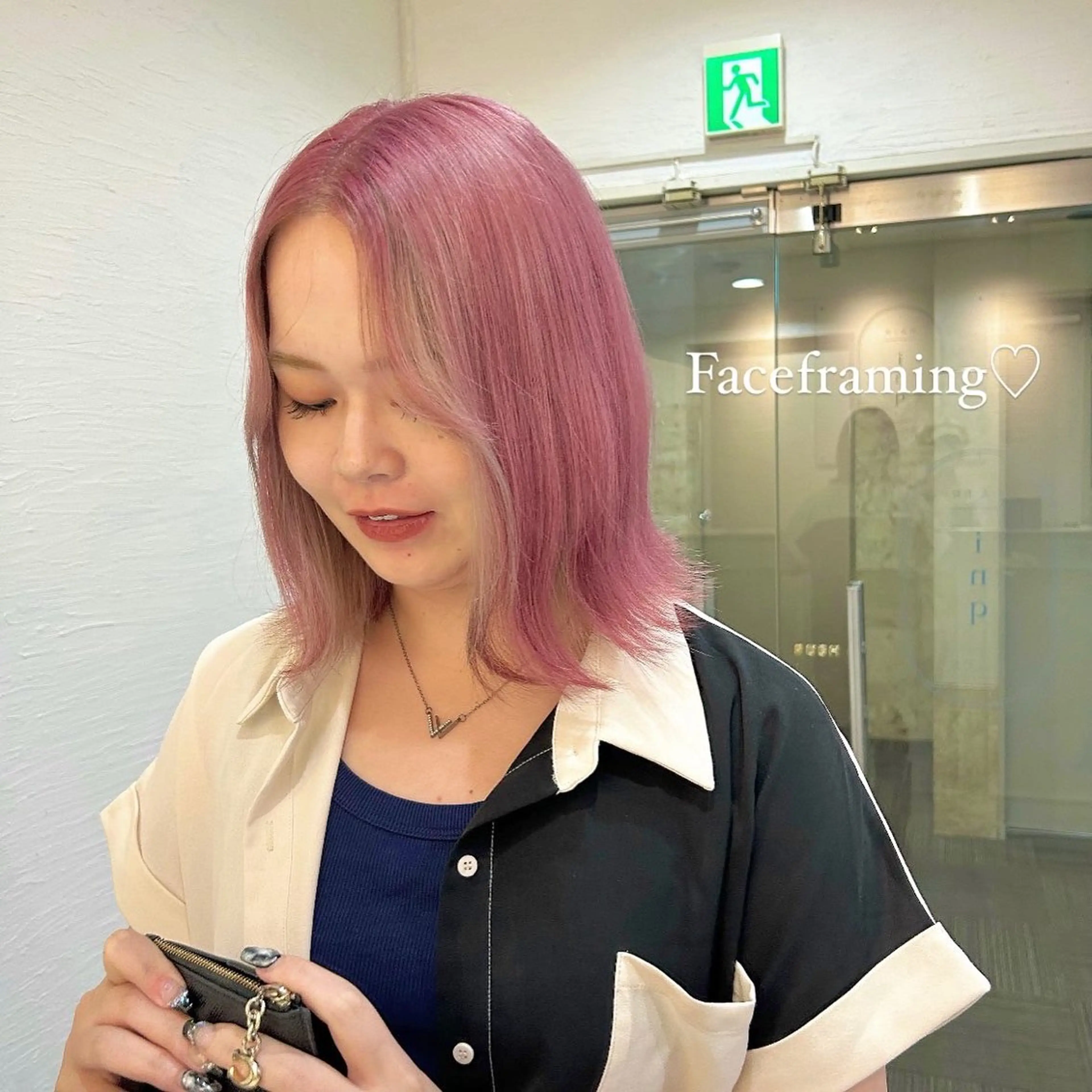 ミディアム カラー ピンクカラー ヘアカラー トリートメント inq sakae所属・りん🌷︎名古屋 透明感カラー/カットのヘアスタイル