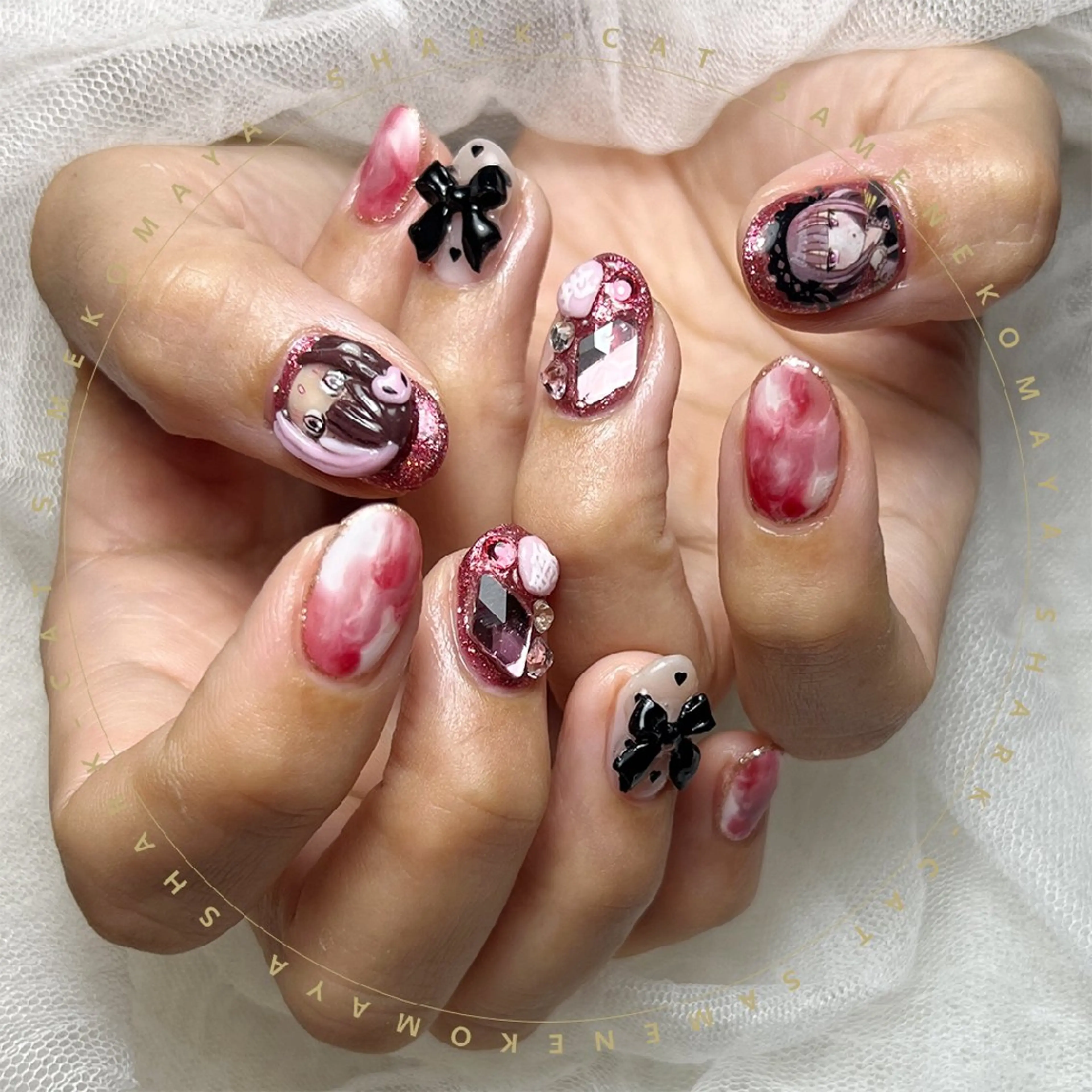 ネイル サメ猫 マーヤのネイルデザイン