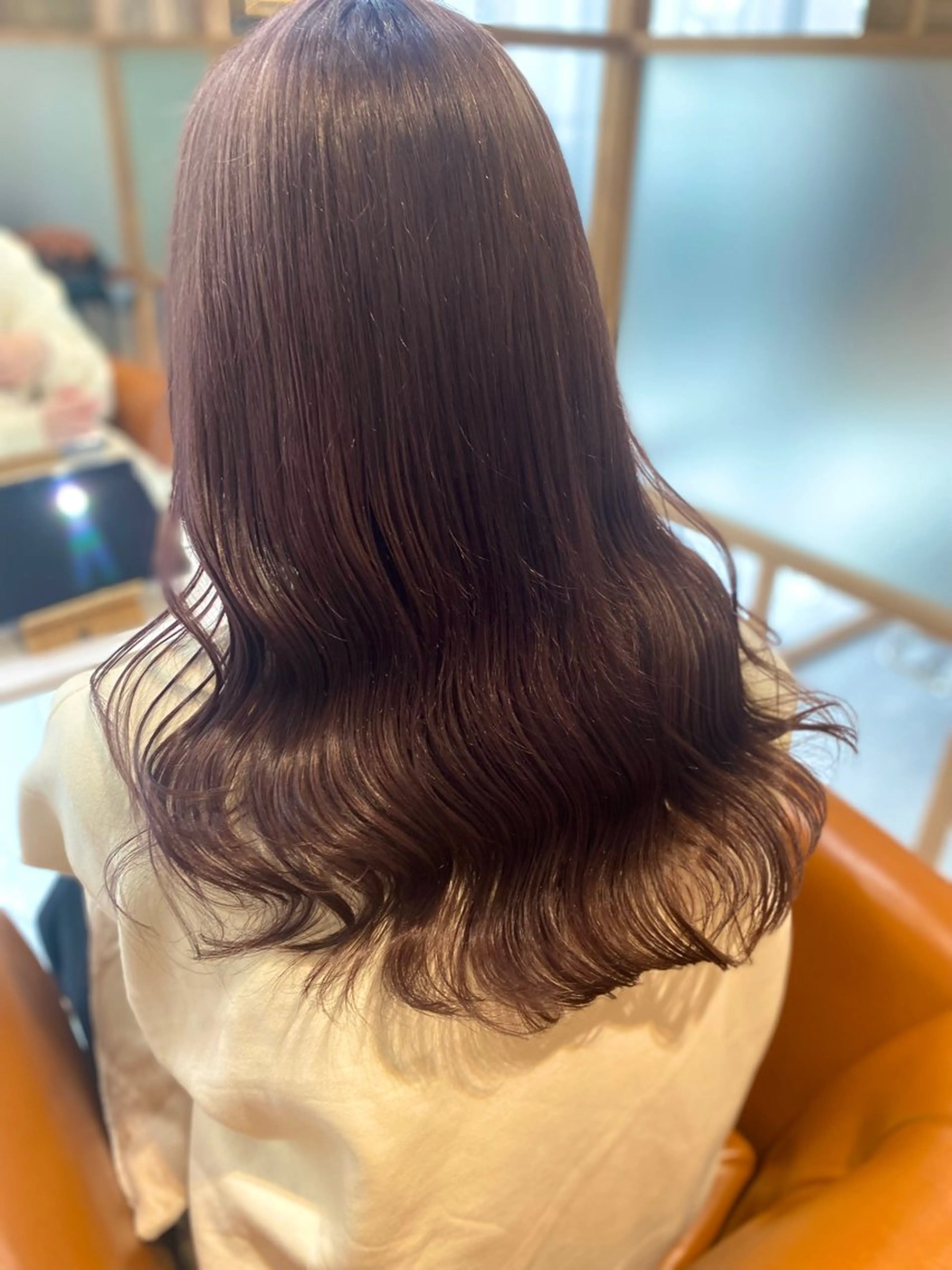 ロング ピンクブラウン カット ヘアカラー トリートメント Zina西新 井上貴幸のヘアスタイル
