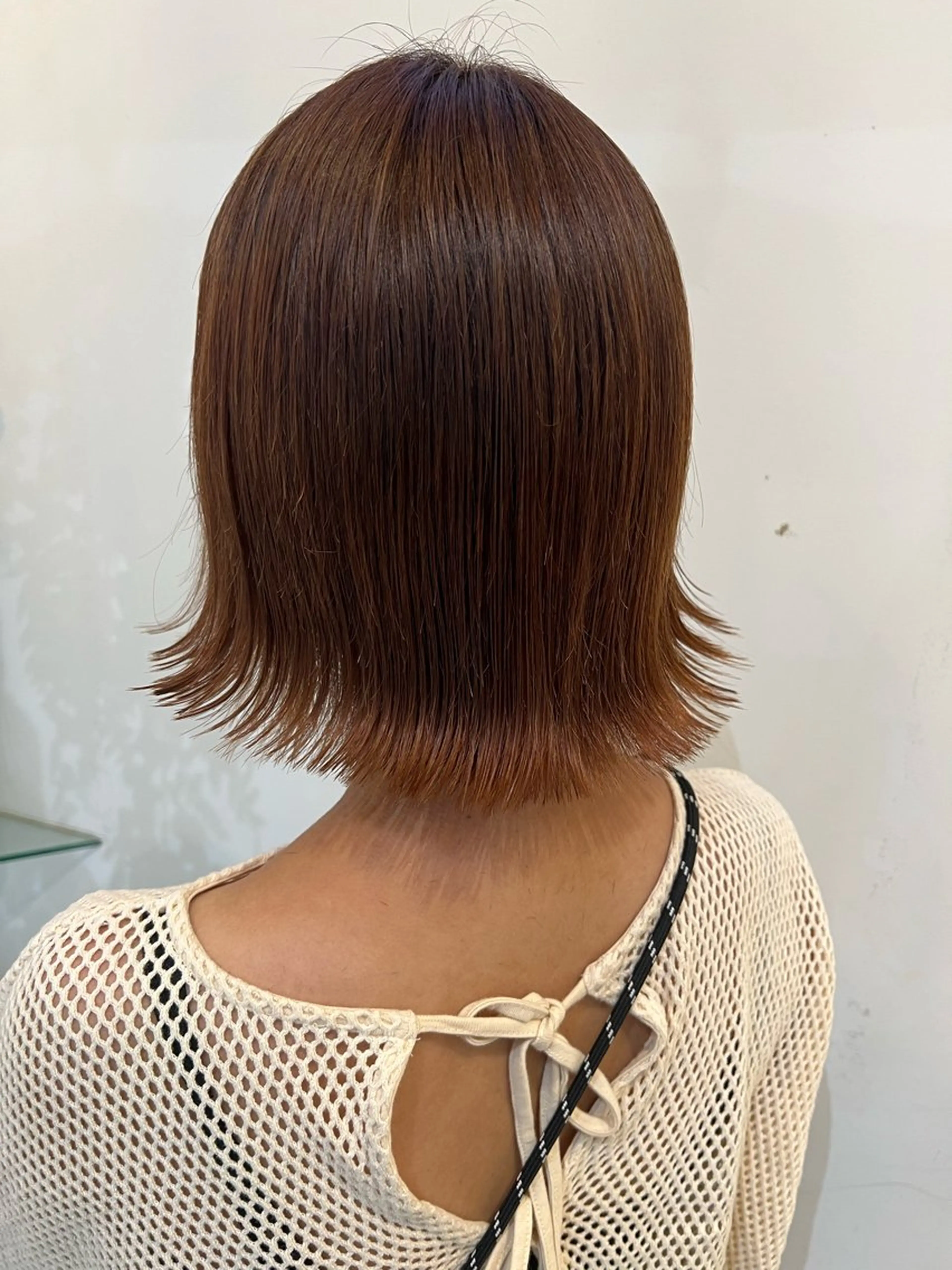 ミディアム ブリーチしない暖色 カラー🥀杉 優菜のヘアスタイル