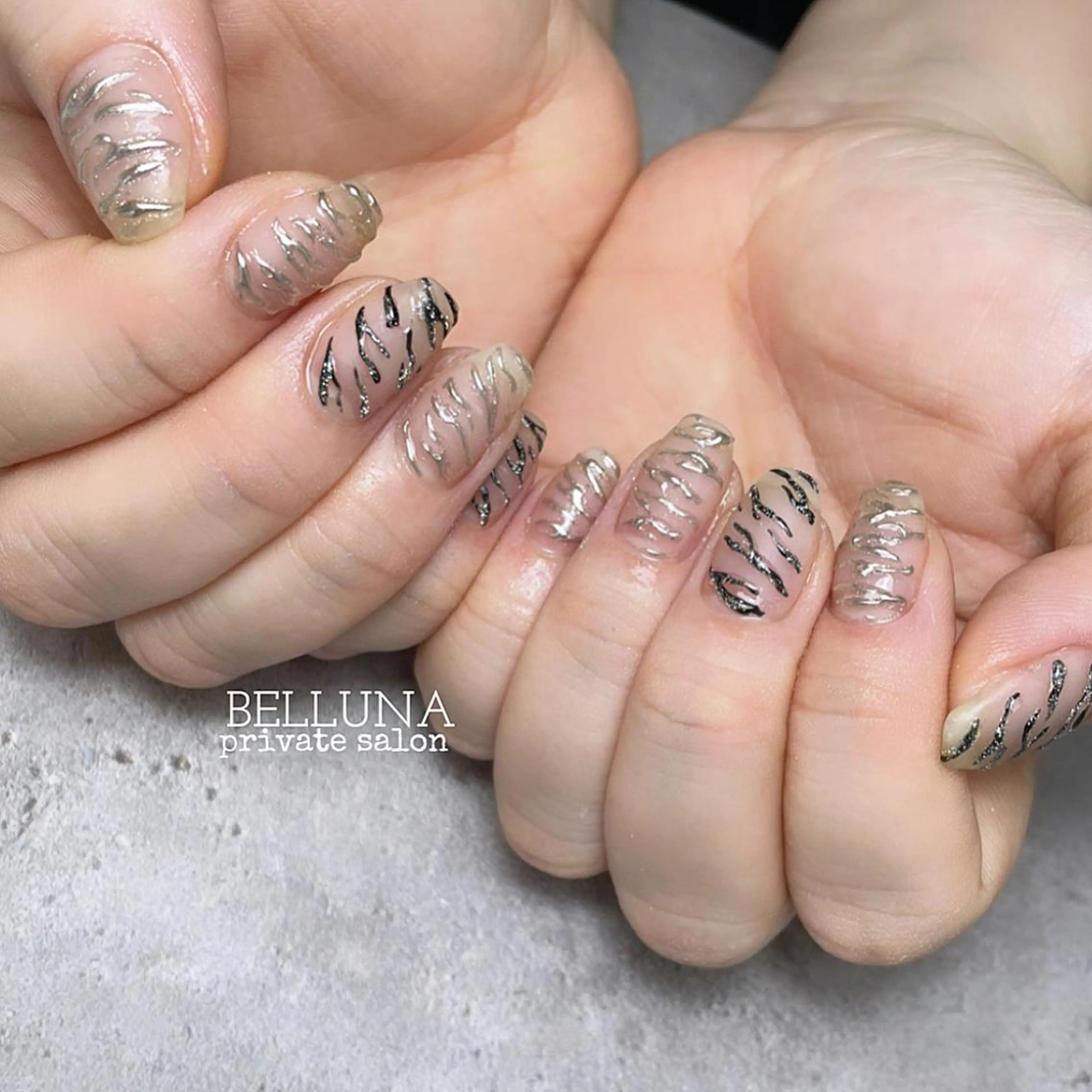 ミディアム ネイル クリアネイル nail salon BELLUNA所属・BELLUNA Mizuki❤︎のネイルデザイン
