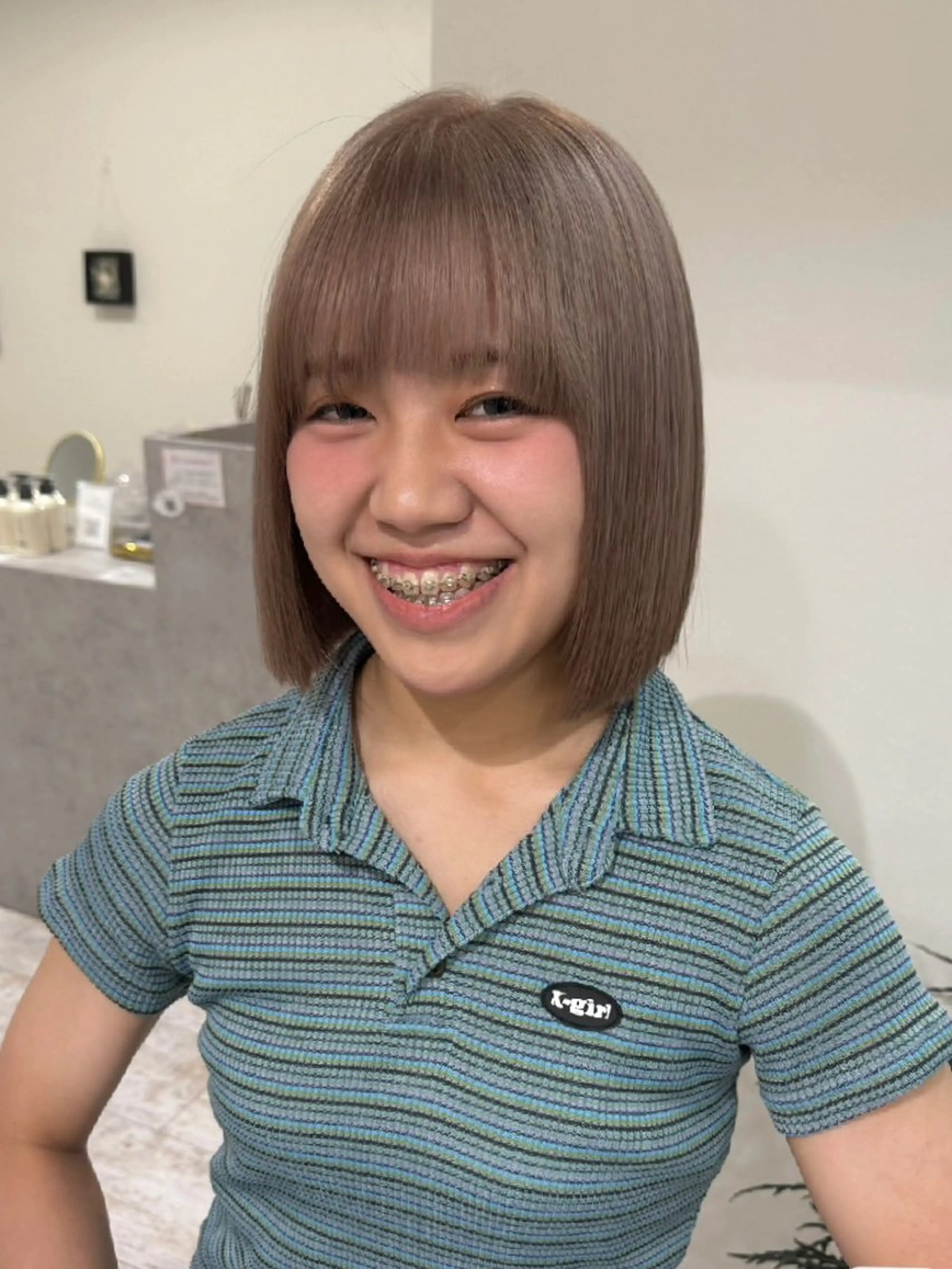 ミディアム カラー ヘアカラー piLLon 心斎橋のヘアスタイル