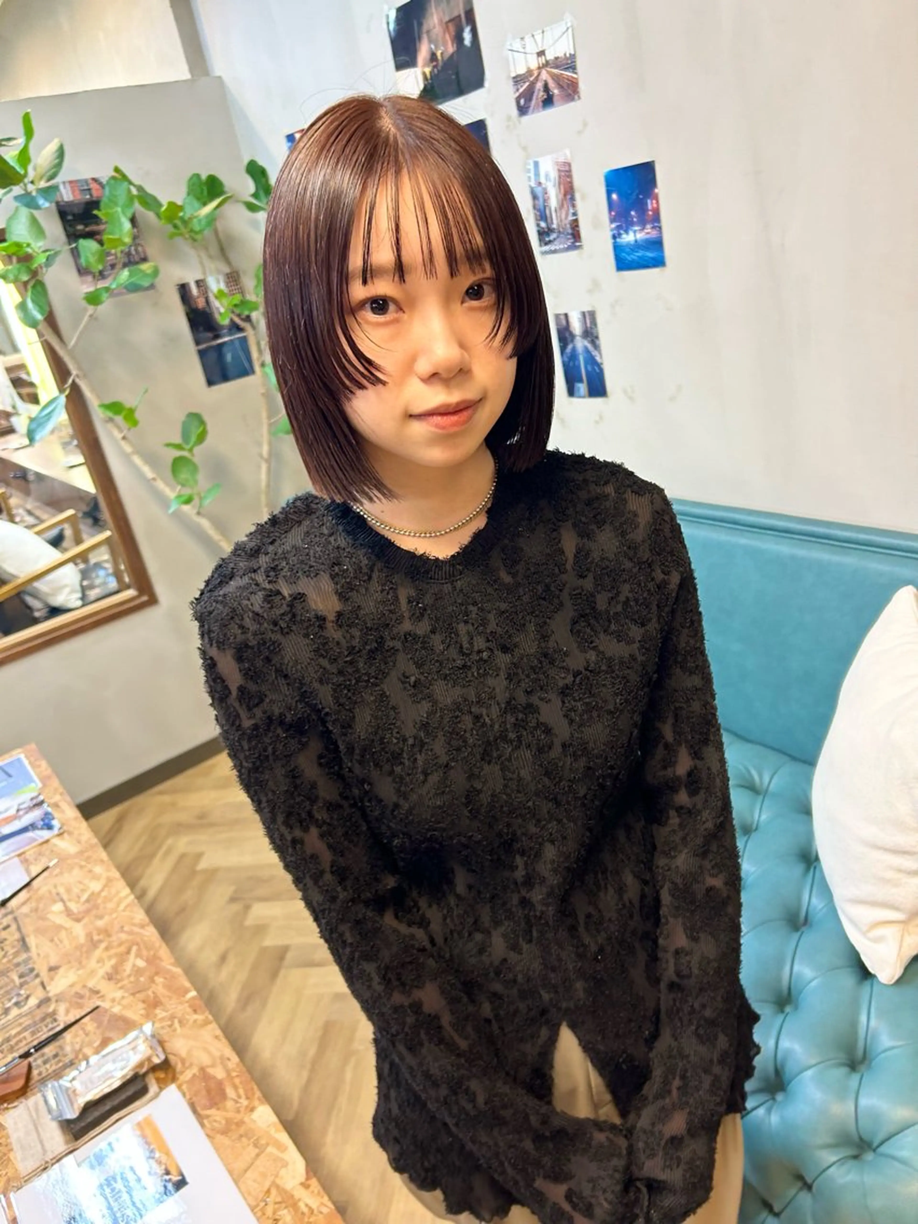 ショート カラー パーマ ヘアアレンジ ブリーチ ダブルカラー ブリーチなしカラー カット ヘアカラー トリートメント 髪と音処　マトぺ所属・ダブルカラー/ボブ ブリーチカラー/ユリのヘアスタイル