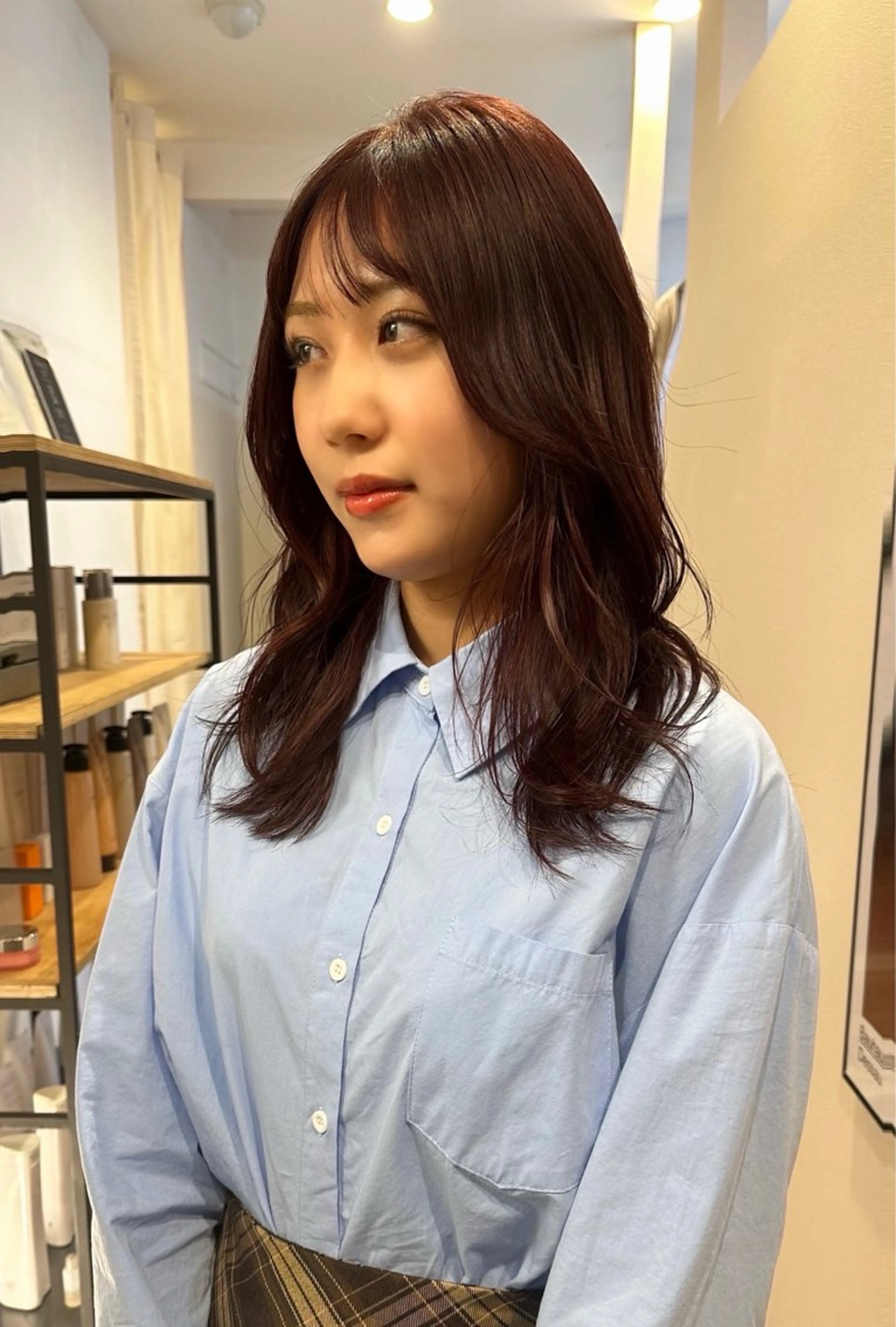 カラー ブリーチ ダブルカラー ブリーチなしカラー レッドカラー Reina 札幌美容師のヘアスタイル