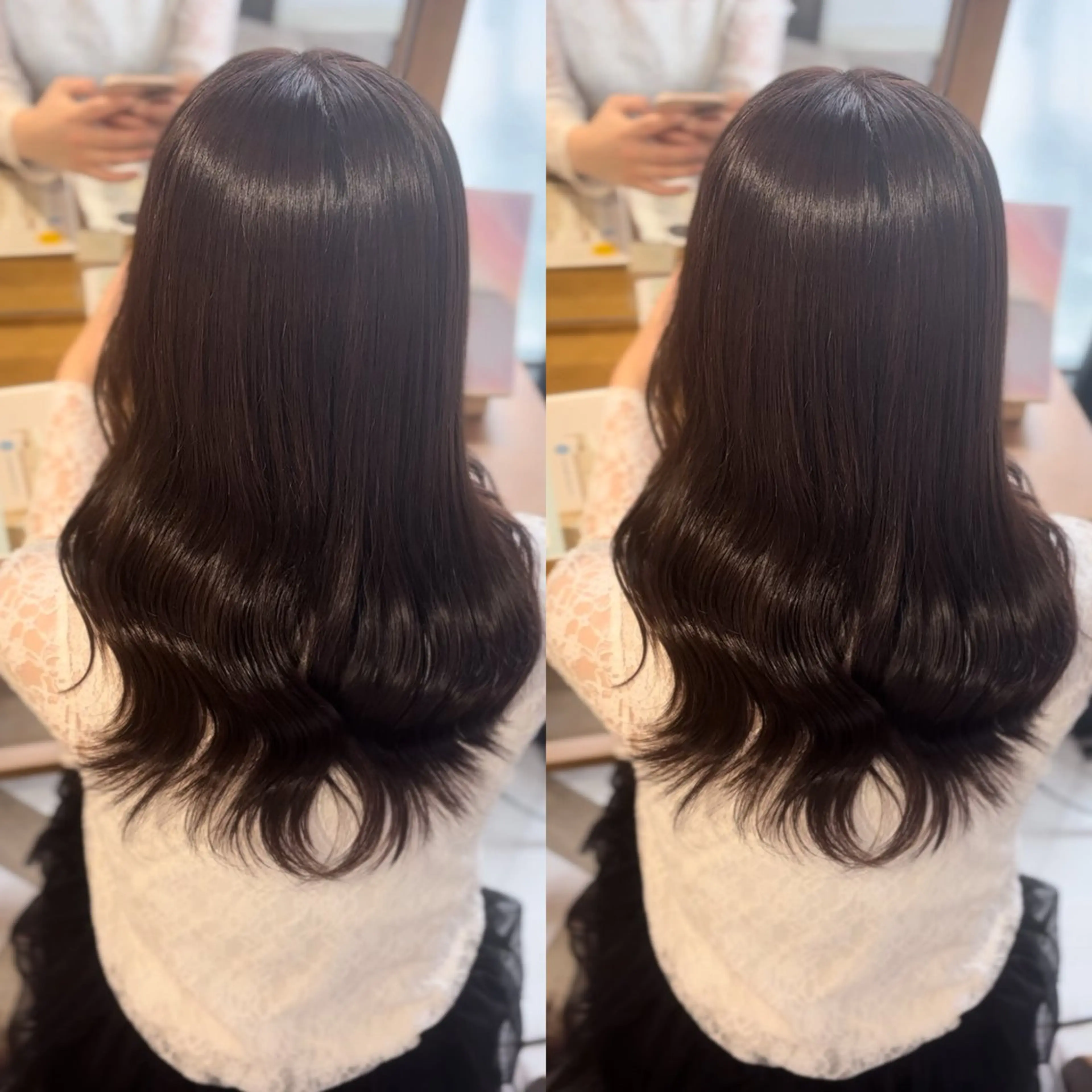 セミロング カラー ヘアカラー トリートメント 🍒しの🍒 カット/艶カラーのヘアスタイル