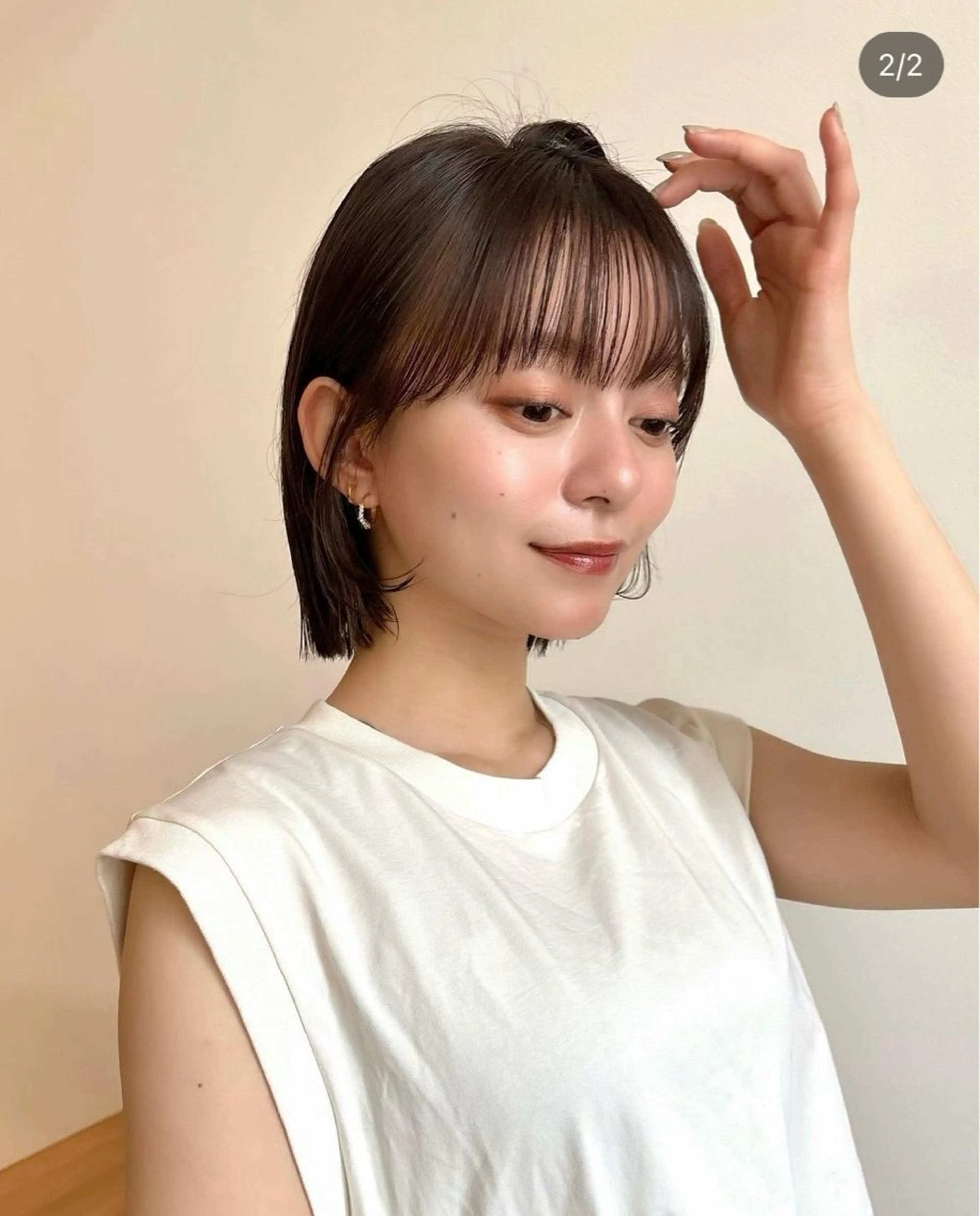 ミディアム Say.石川葵 ショートボブ前髪のヘアスタイル