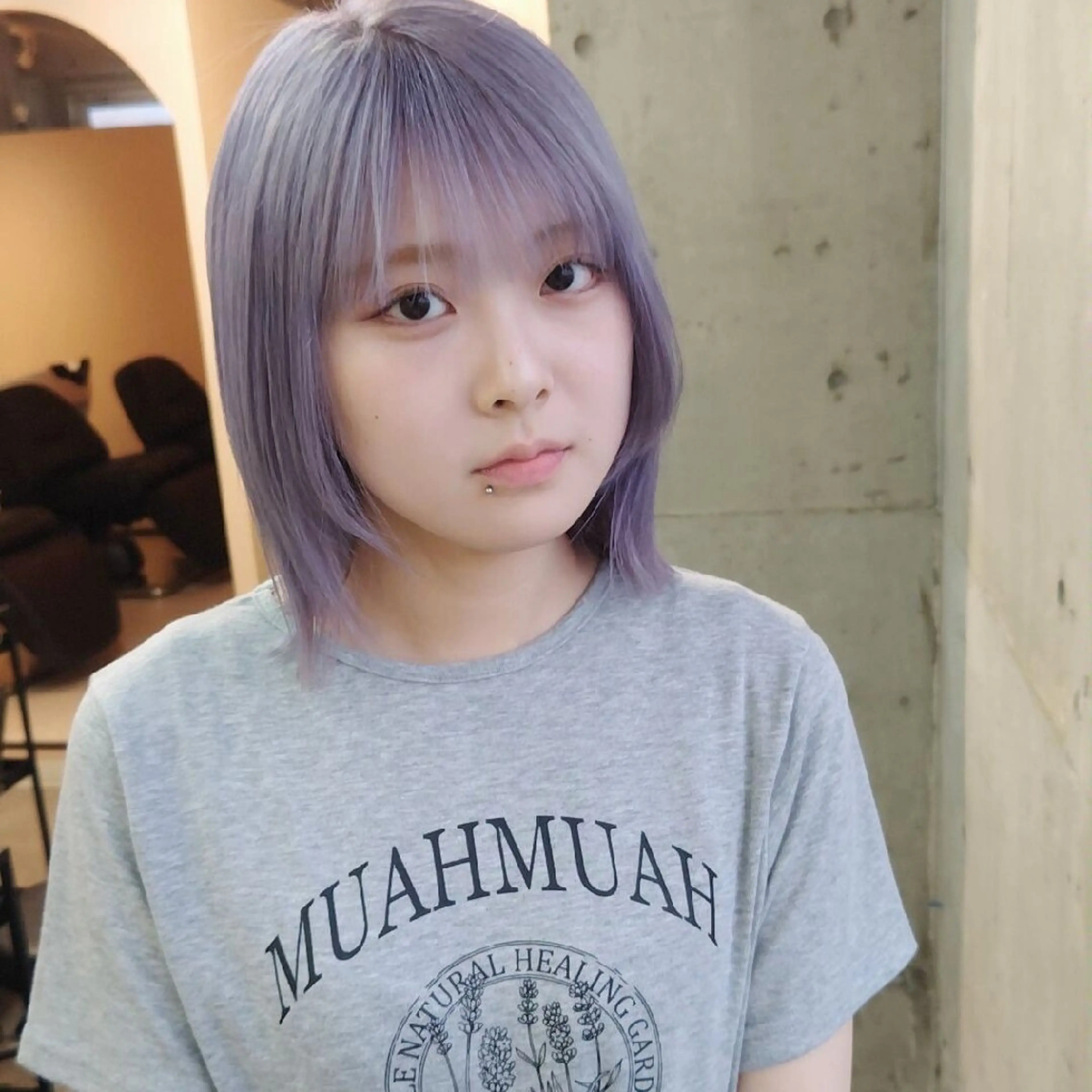 ショート カラー パープルカラー ショートヘア lani hair salon所属・髪質改善.縮毛矯正 ×韓国ヘアyukiのヘアスタイル