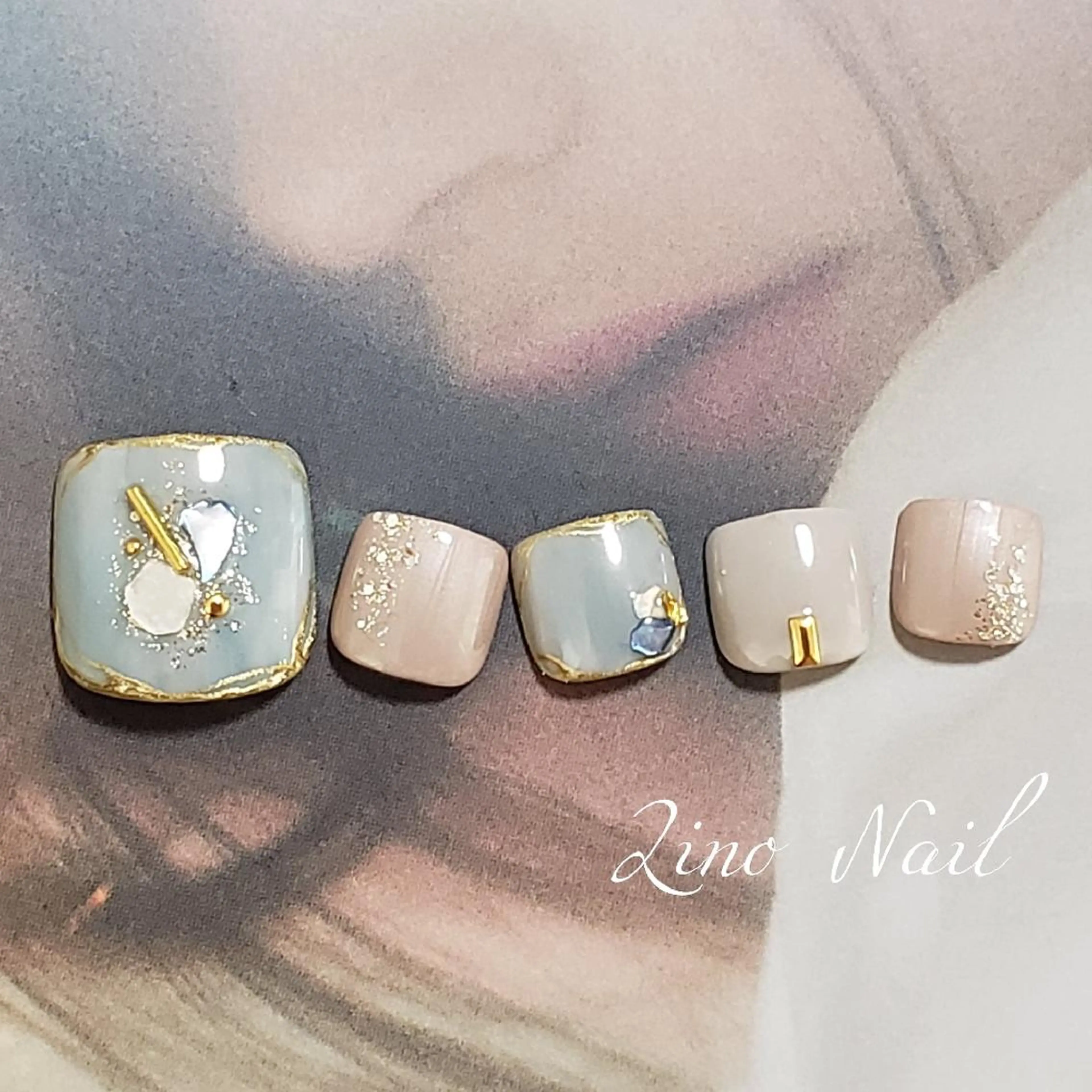 ネイル フットネイル ジェルネイル ニュアンスネイル パラジェル 夏ネイル Lino Nailのネイルデザイン