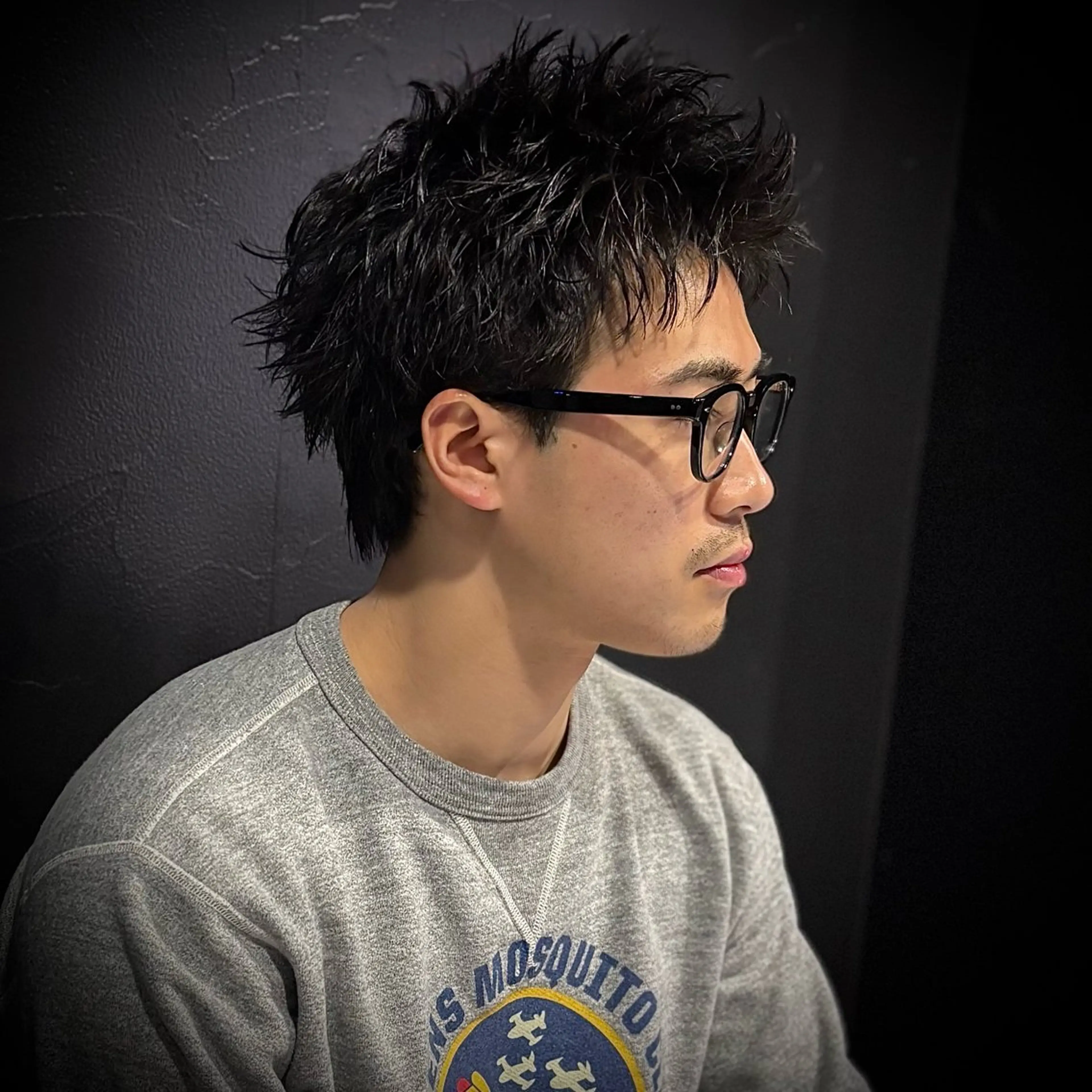 ショート パーマ メンズ カット パーマ トリートメント スパイキーショート アメ村【戸兵吏駒】のヘアスタイル