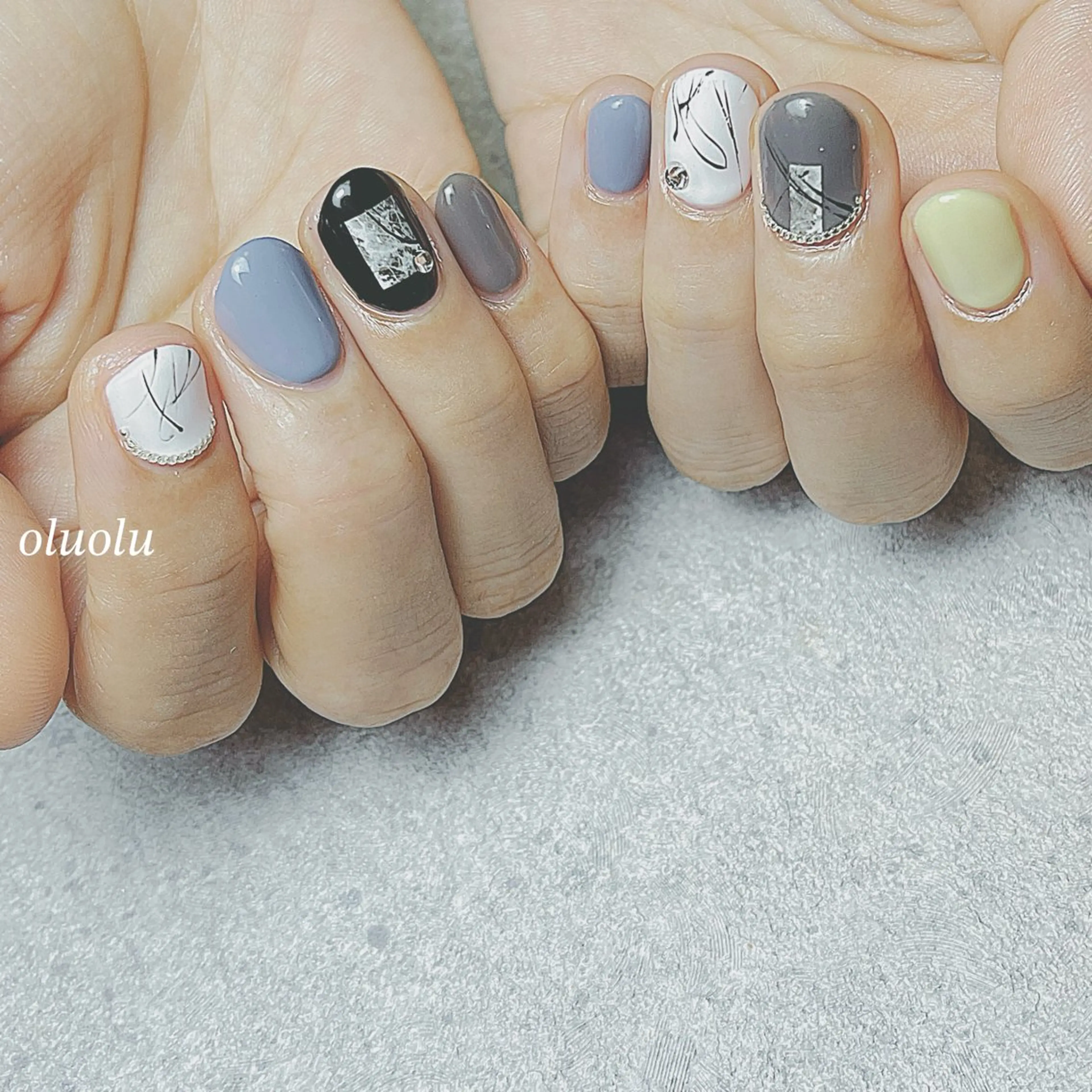 ネイル アートネイル フットネイル ニュアンスネイル ショートネイル ハンドネイル 大村 紬華のネイルデザイン