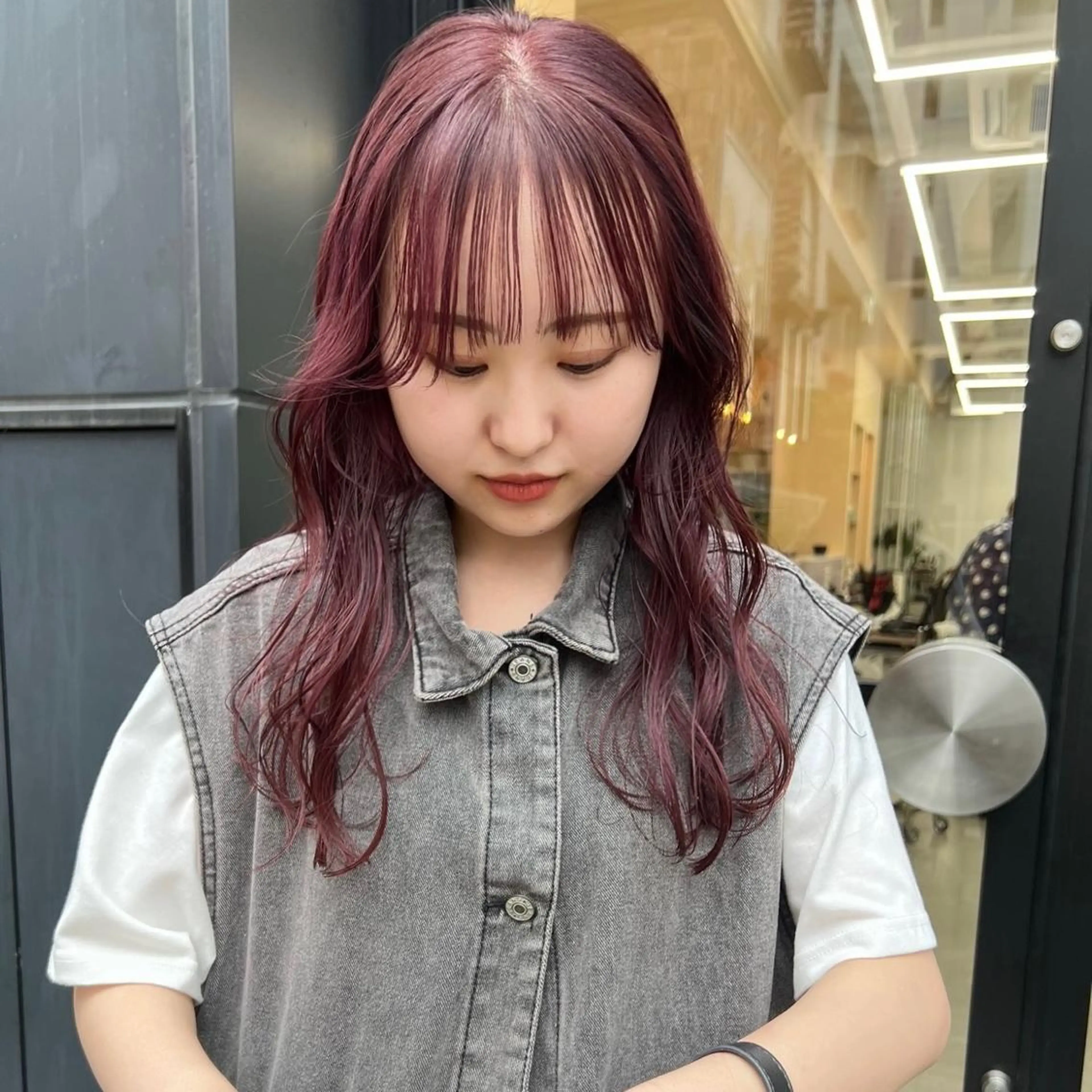 ロング カラー ラベンダーカラー ラベンダーピンク ピンクカラー カット ヘアカラー arisa/暖色 /伏見/レイヤーのヘアスタイル