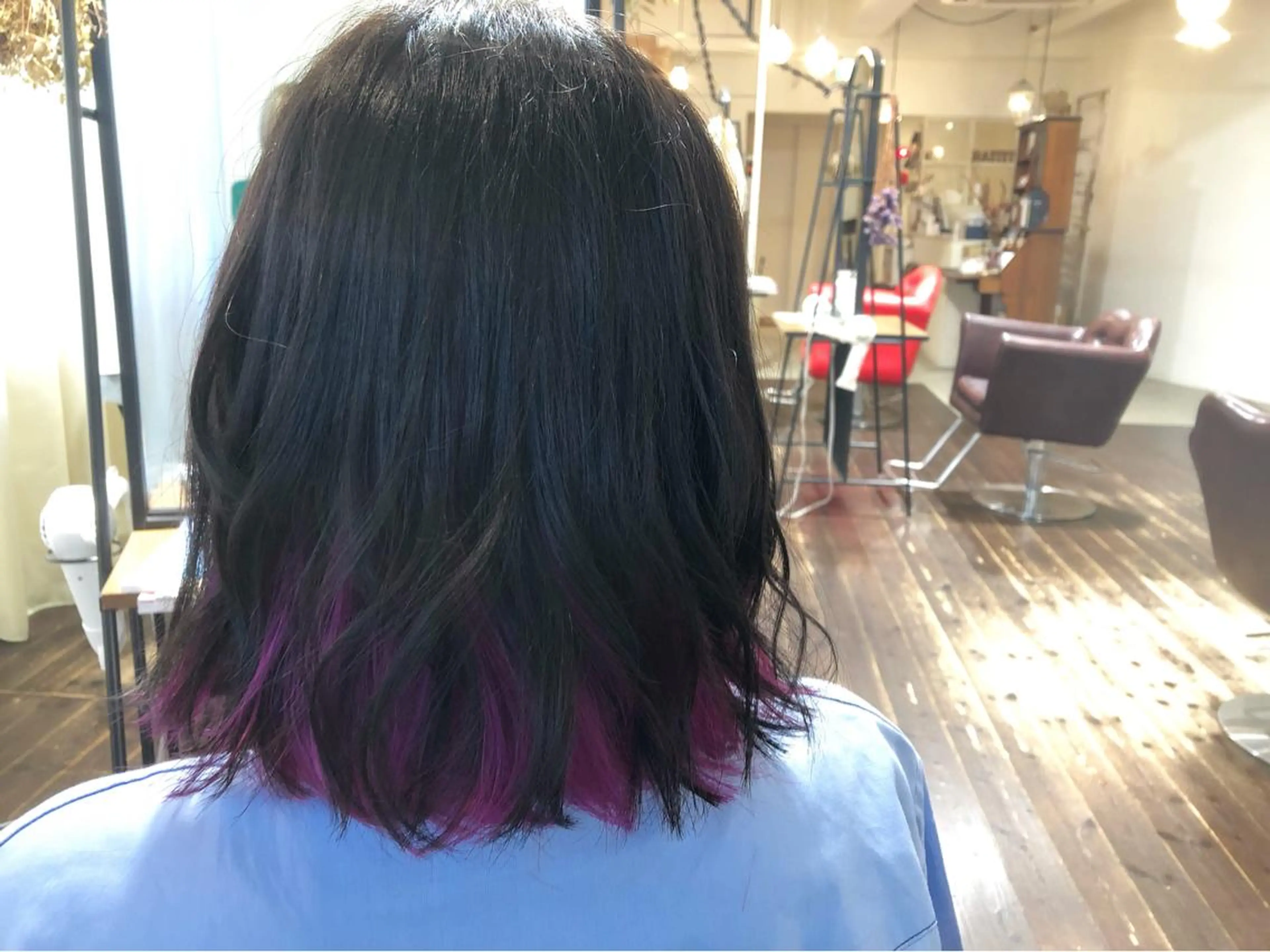 ミディアム カラー ブリーチ ヘアカラー パ ルのヘアスタイル