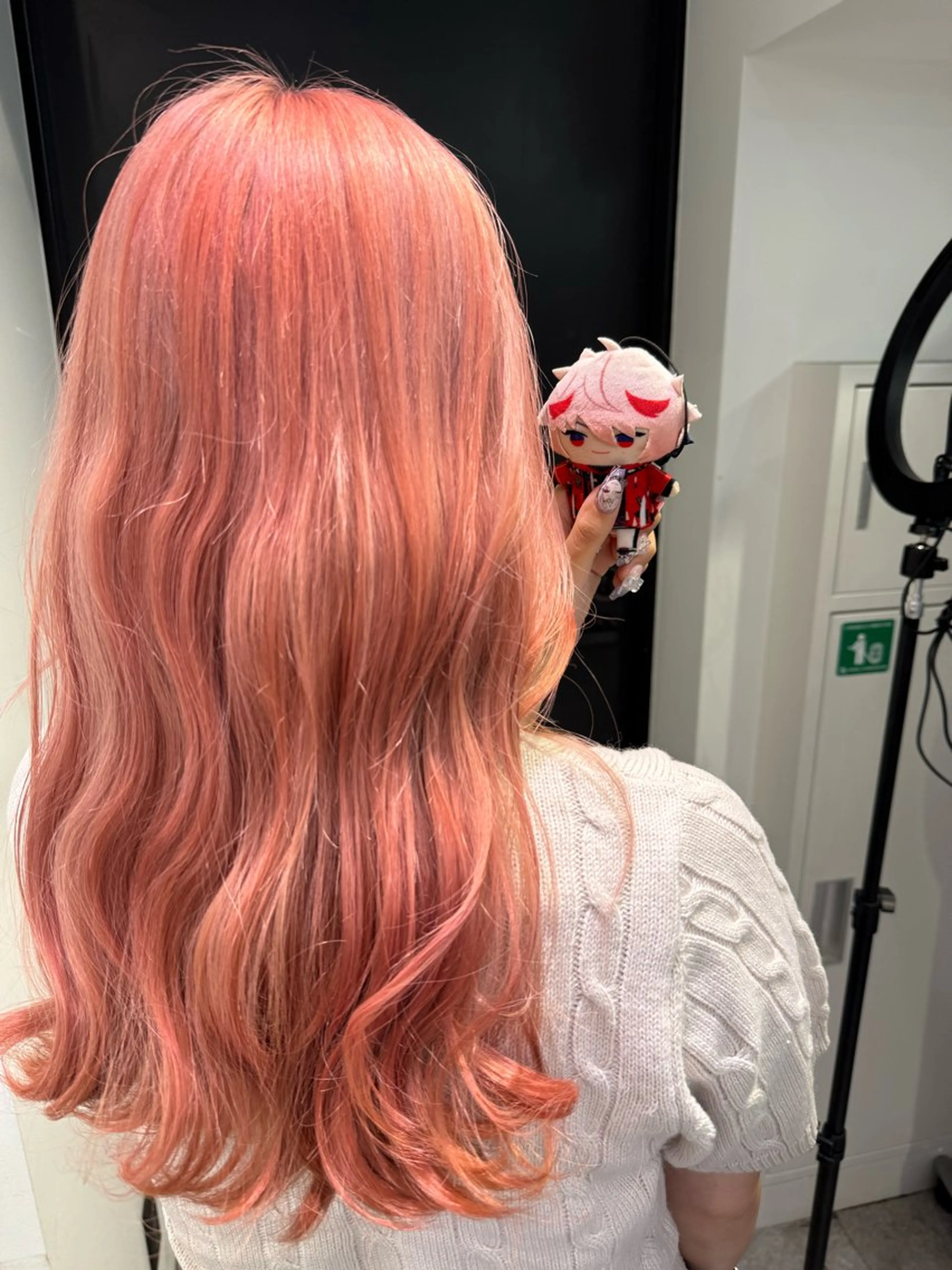 ミディアム カラー ブリーチ ケアブリーチ ピンクカラー ヘアカラー トリートメント インナーカラー/推し ウルフ/アニメカラーのヘアスタイル