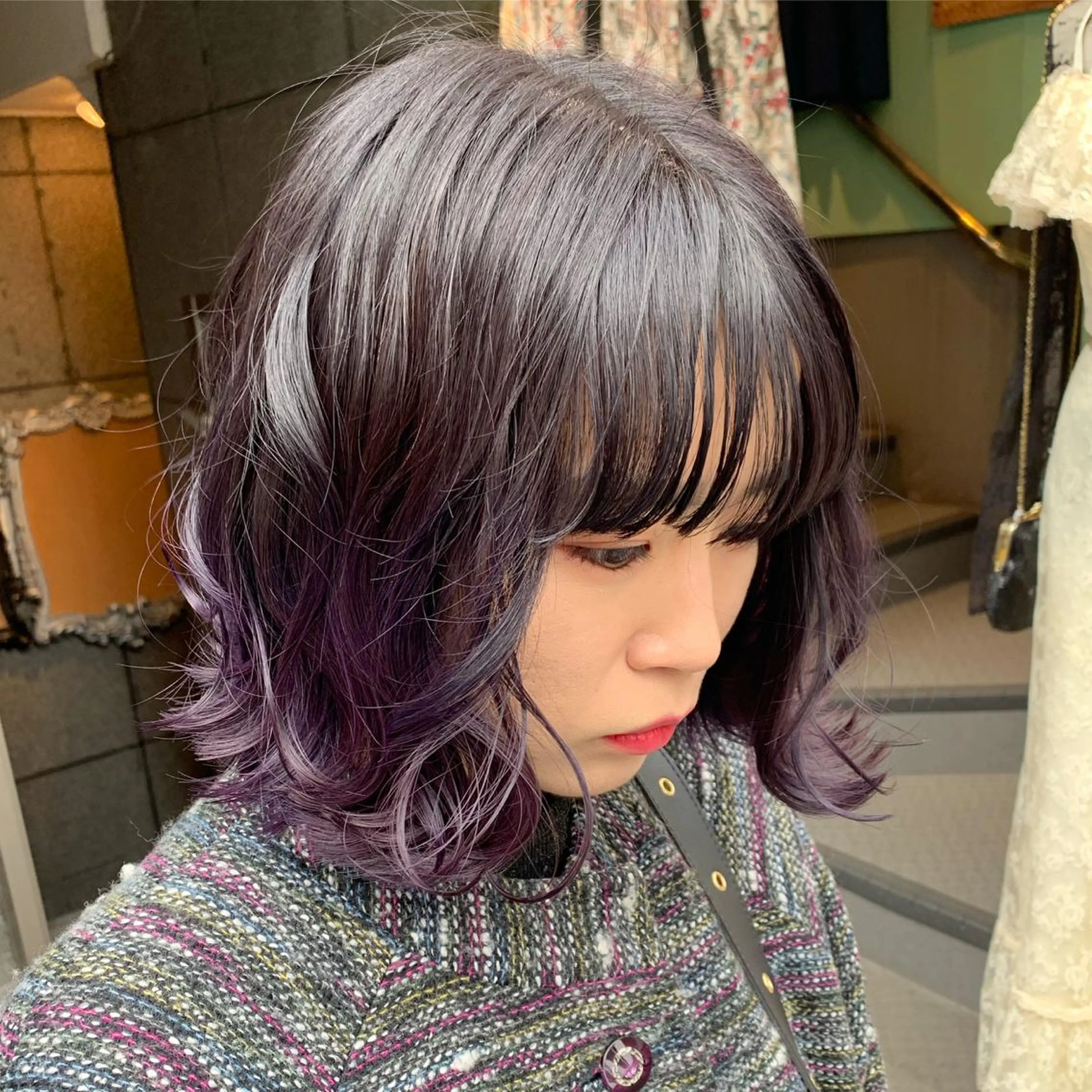 ミディアム カラー ピンクベージュ/新潟 万代/高橋桃葉🍑のヘアスタイル