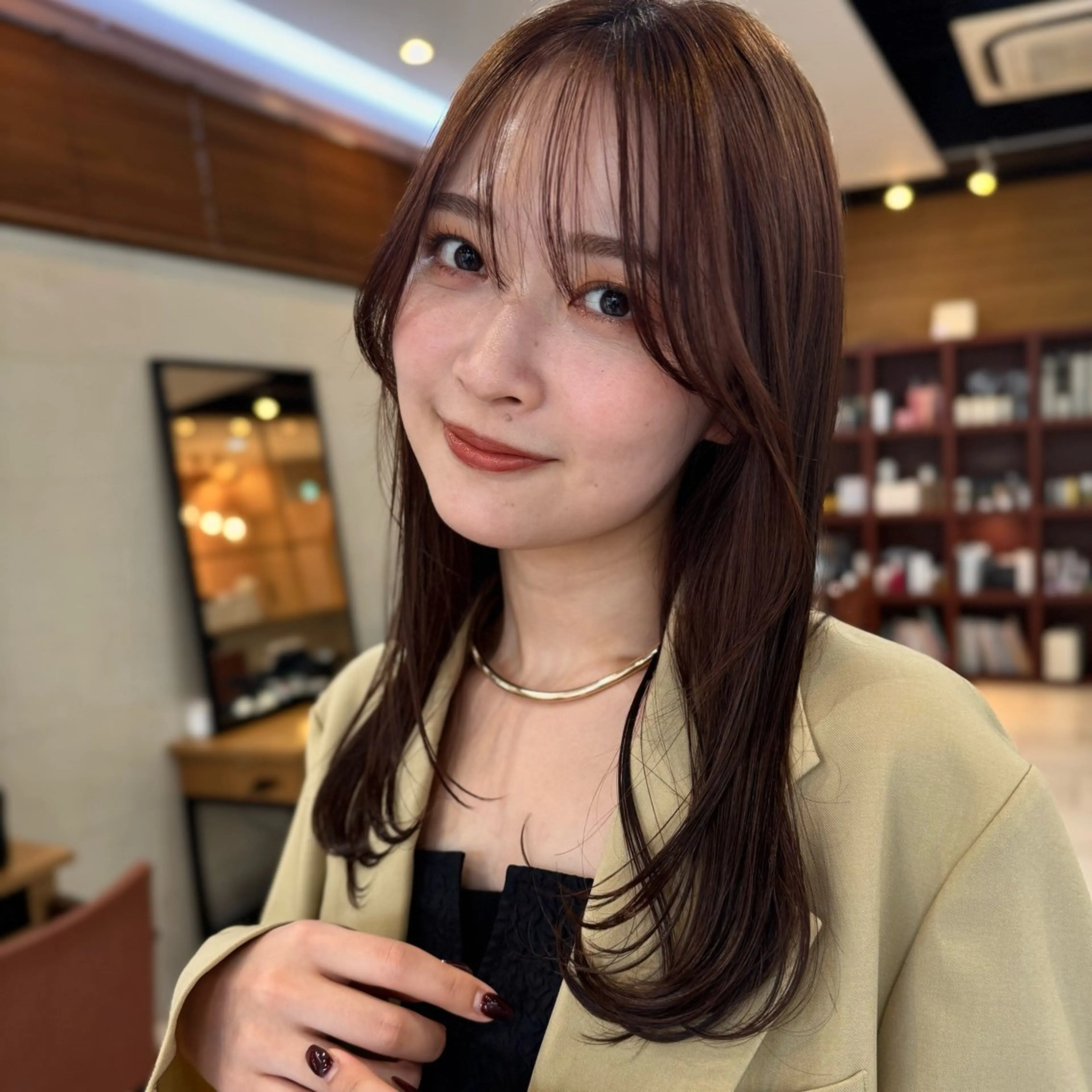 ミディアム カラー カット ヘアカラー トリートメント 透明感カラー/レイ ヤー/Nana🌈のヘアスタイル