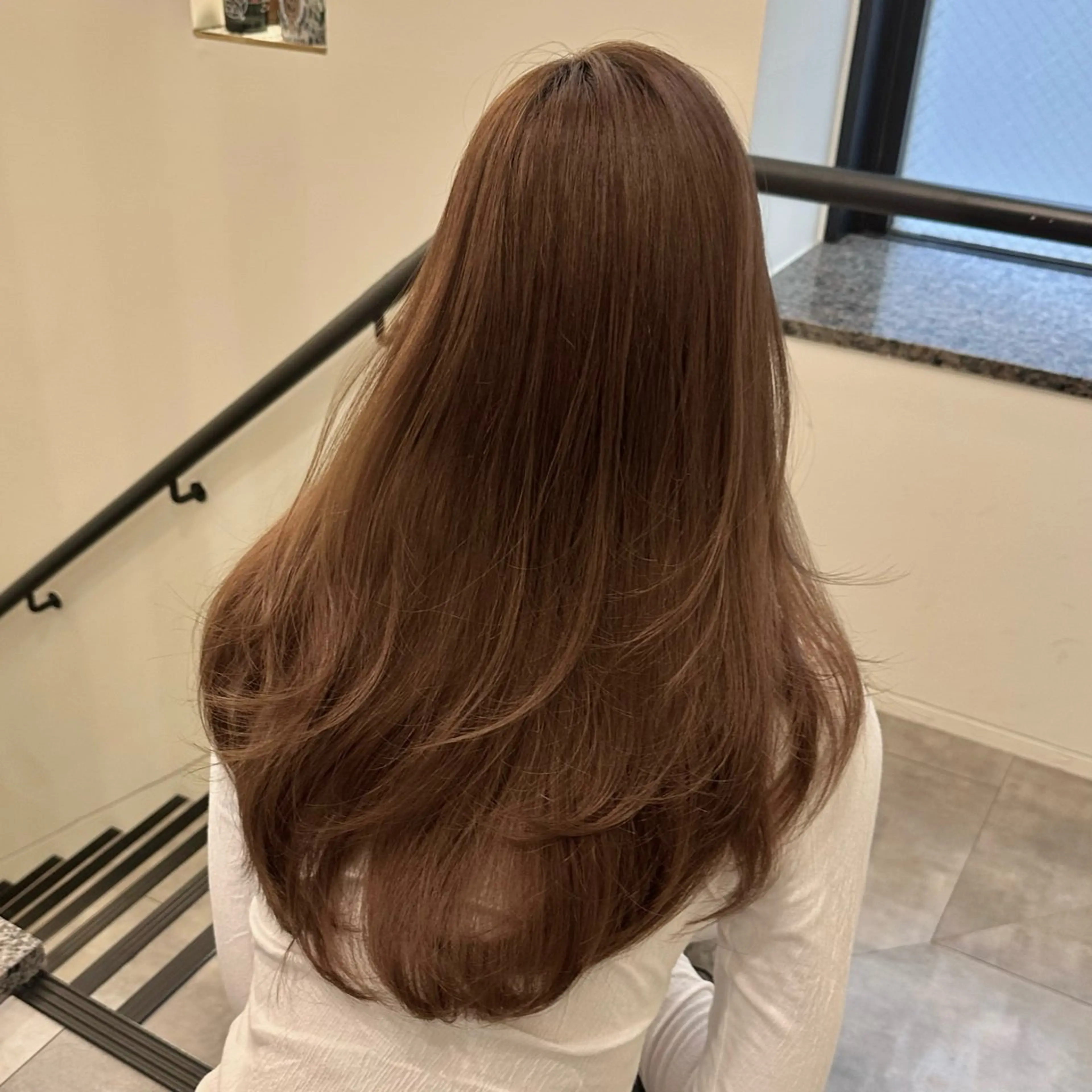 ロング カット ヘアカラー トリートメント 🌹ハッシュカット、 レイヤー韓国ヘア🌹のヘアスタイル