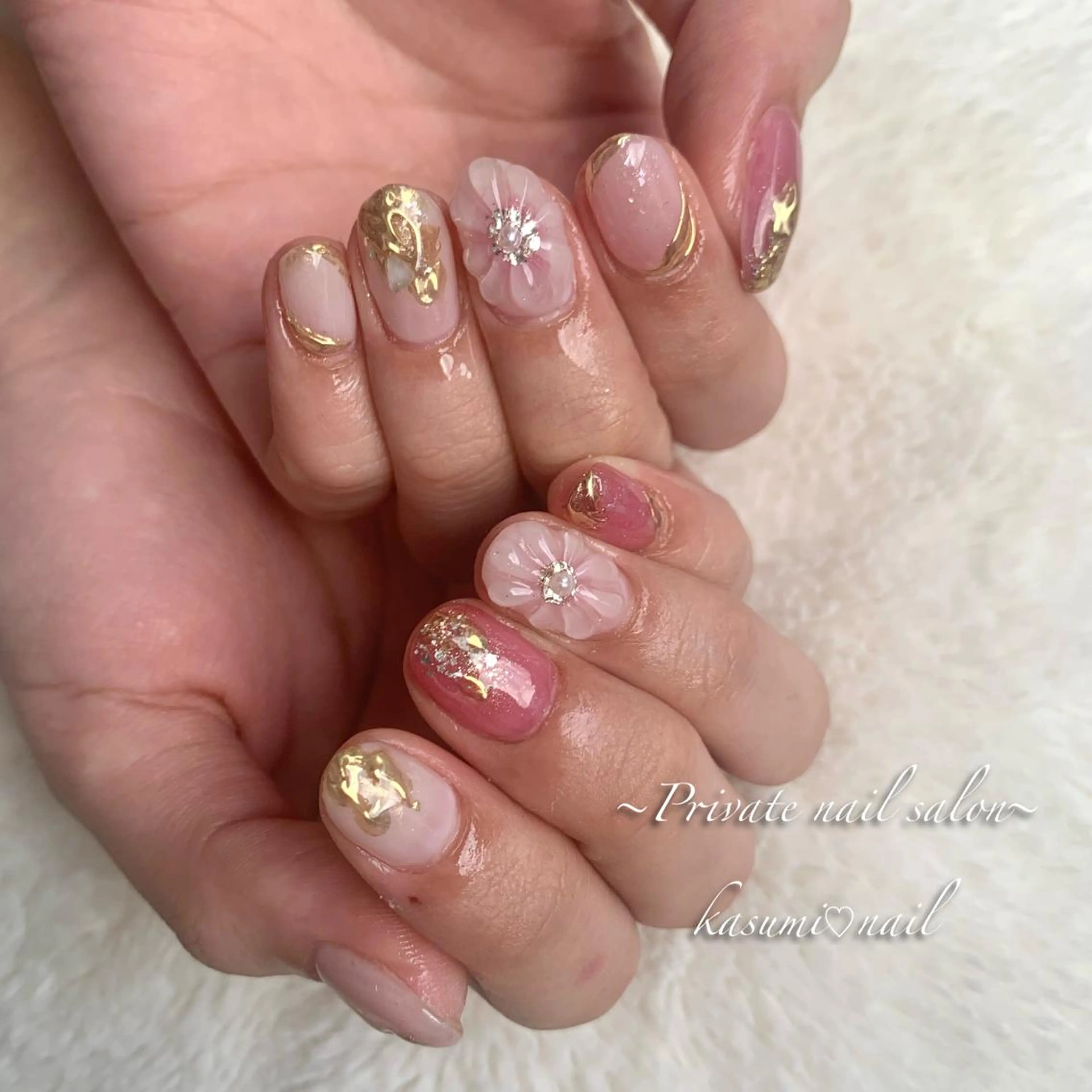 ネイル アートネイル ラメ(グリッター) マグネットネイル ミラーネイル 持ち込み KASUMI♡ Nailのネイルデザイン
