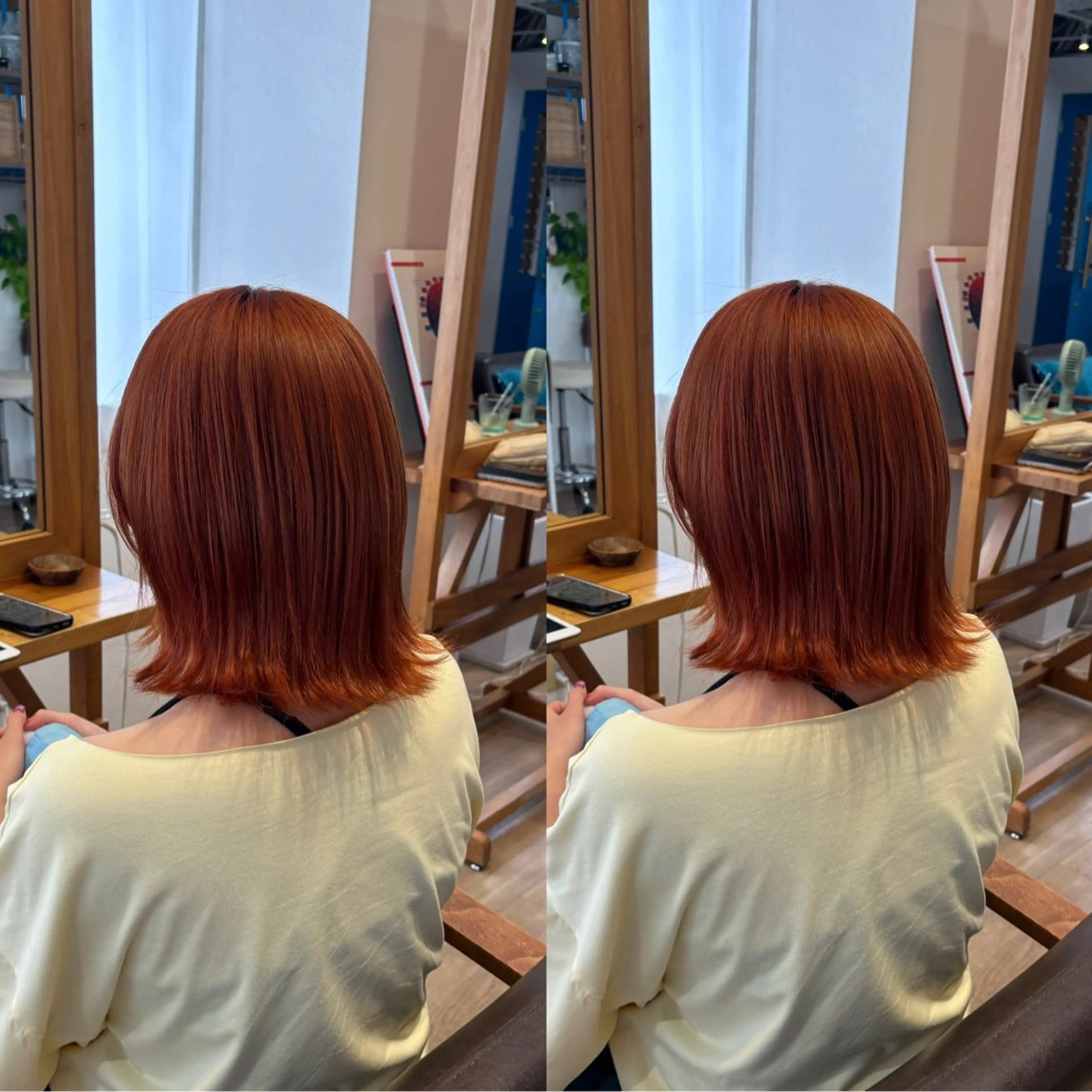 ショート カラー ブリーチ オレンジ ヘアカラー ヘッドスパ RINNO🌷艶髪/ 艶カラーのヘアスタイル