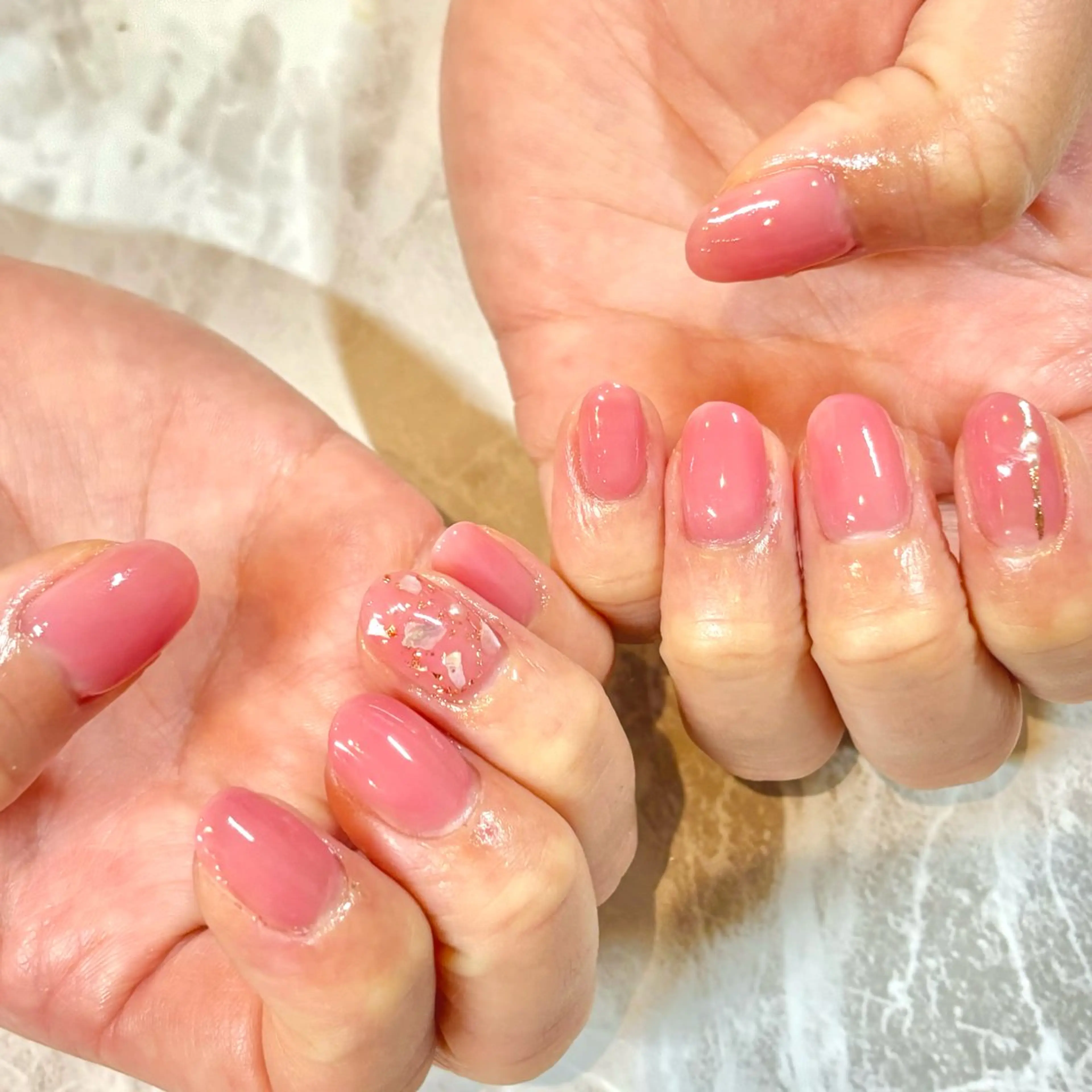 ネイル ゴールド ピンク SEPT NAIL こばやしのネイルデザイン