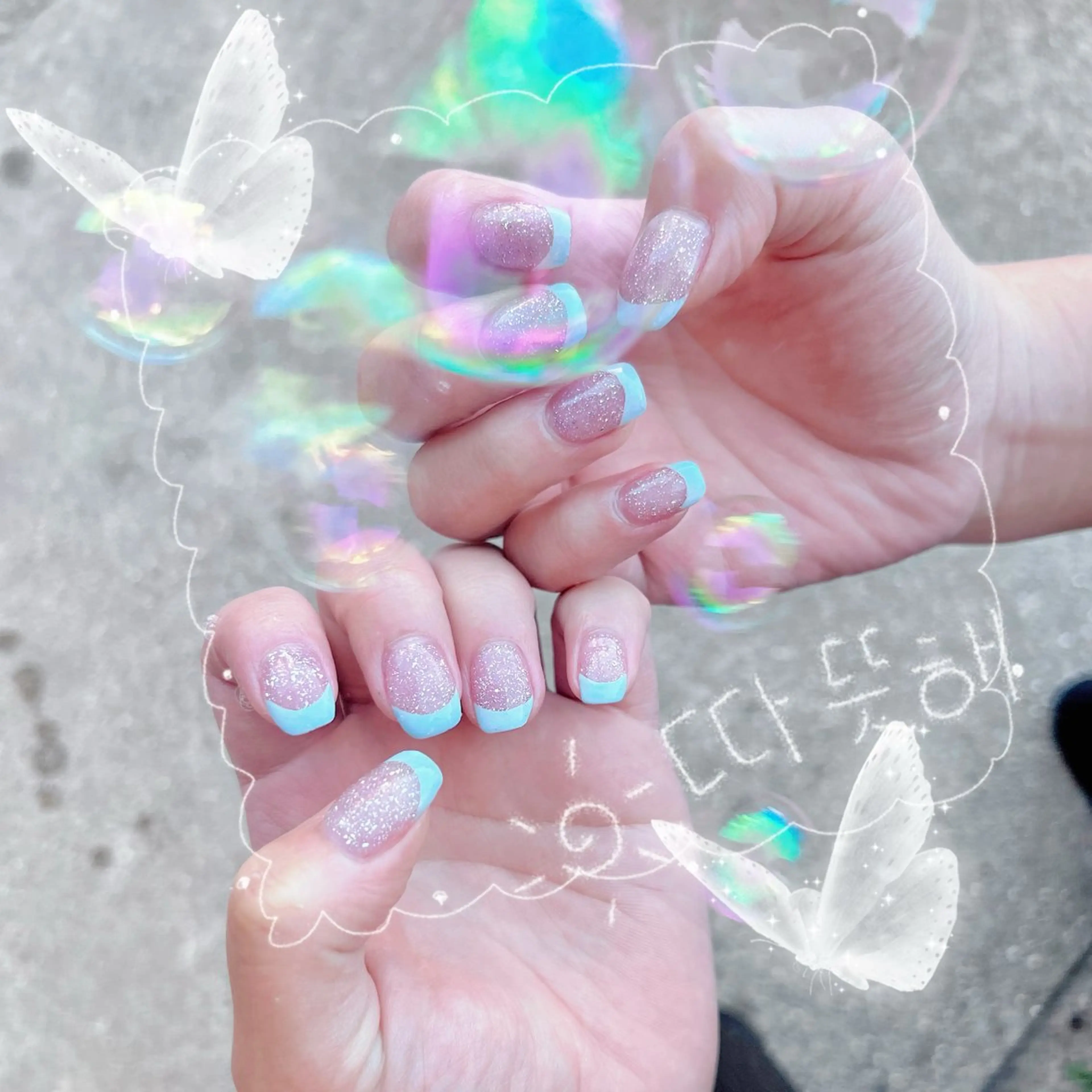 ネイル フレンチネイル ラメ(グリッター) パステルネイル beauty salon  CARANA所属・CARANA ♡のネイルデザイン