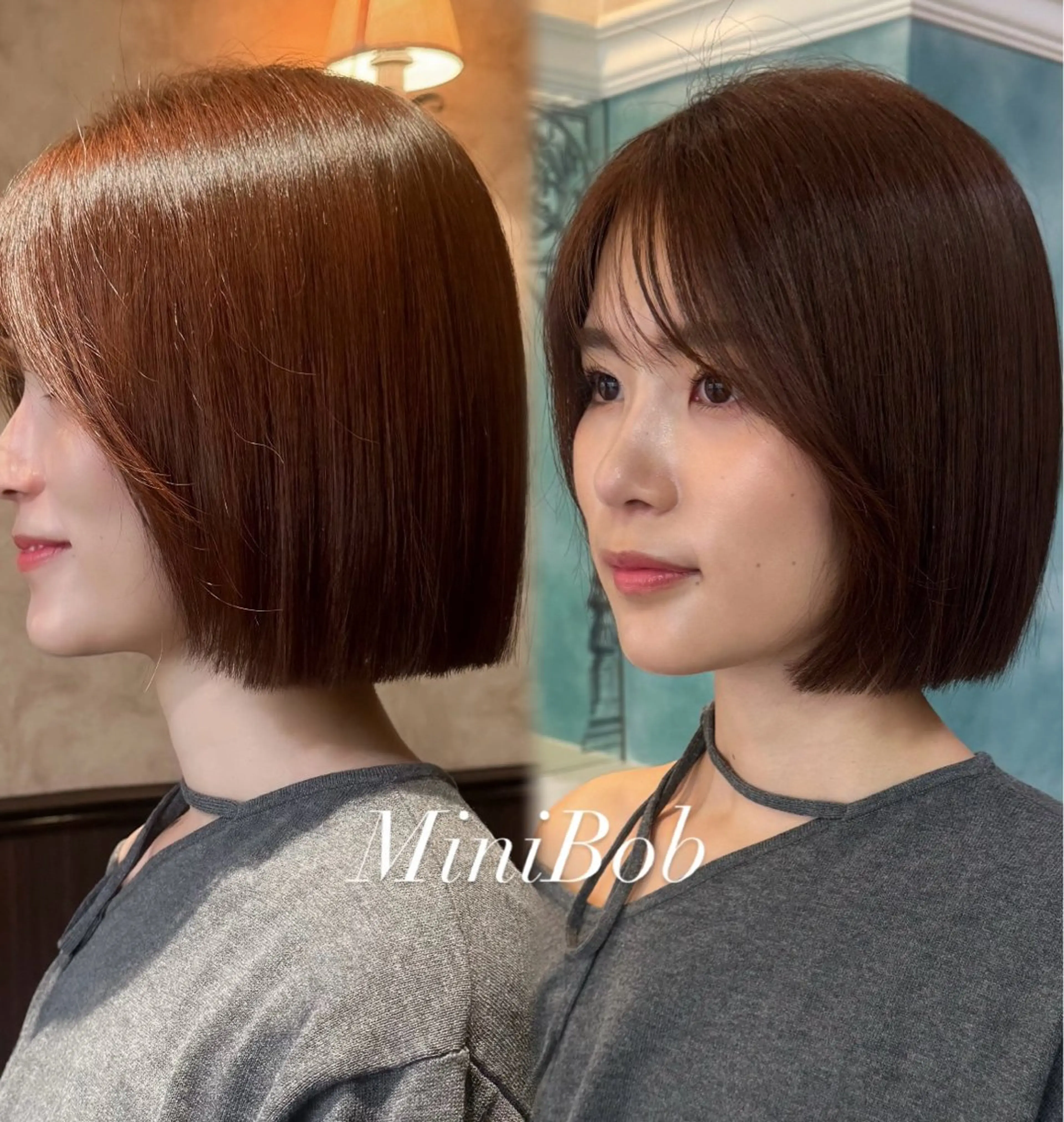 ショート ボブ カット ヘアカラー ボブ/透明感カラー /しなる🌷のヘアスタイル