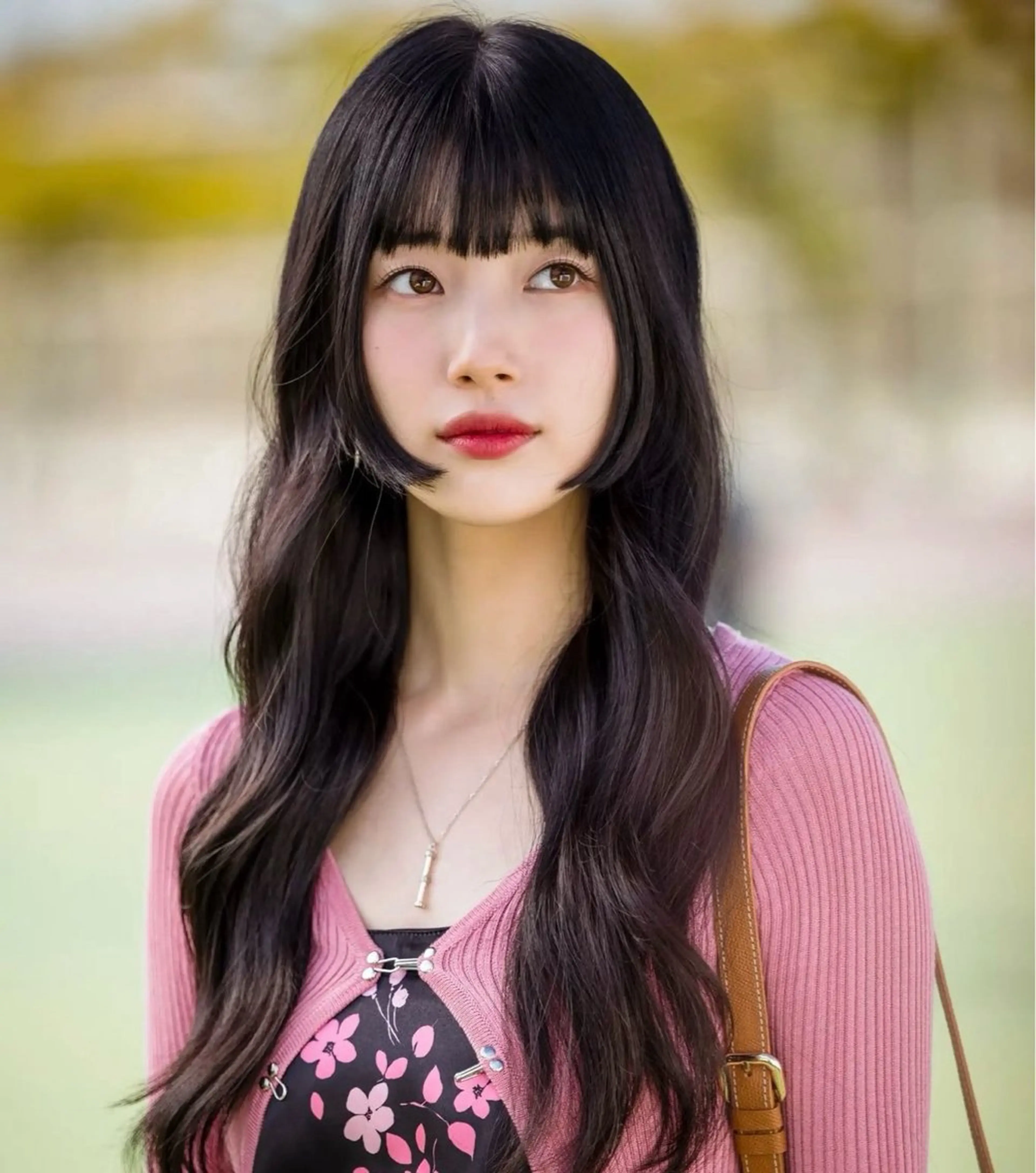 ロング 姫カット 韓国風ヘア TIECHEL所属・韓国ナチュラル・ ベージュ/落合夏希のヘアスタイル