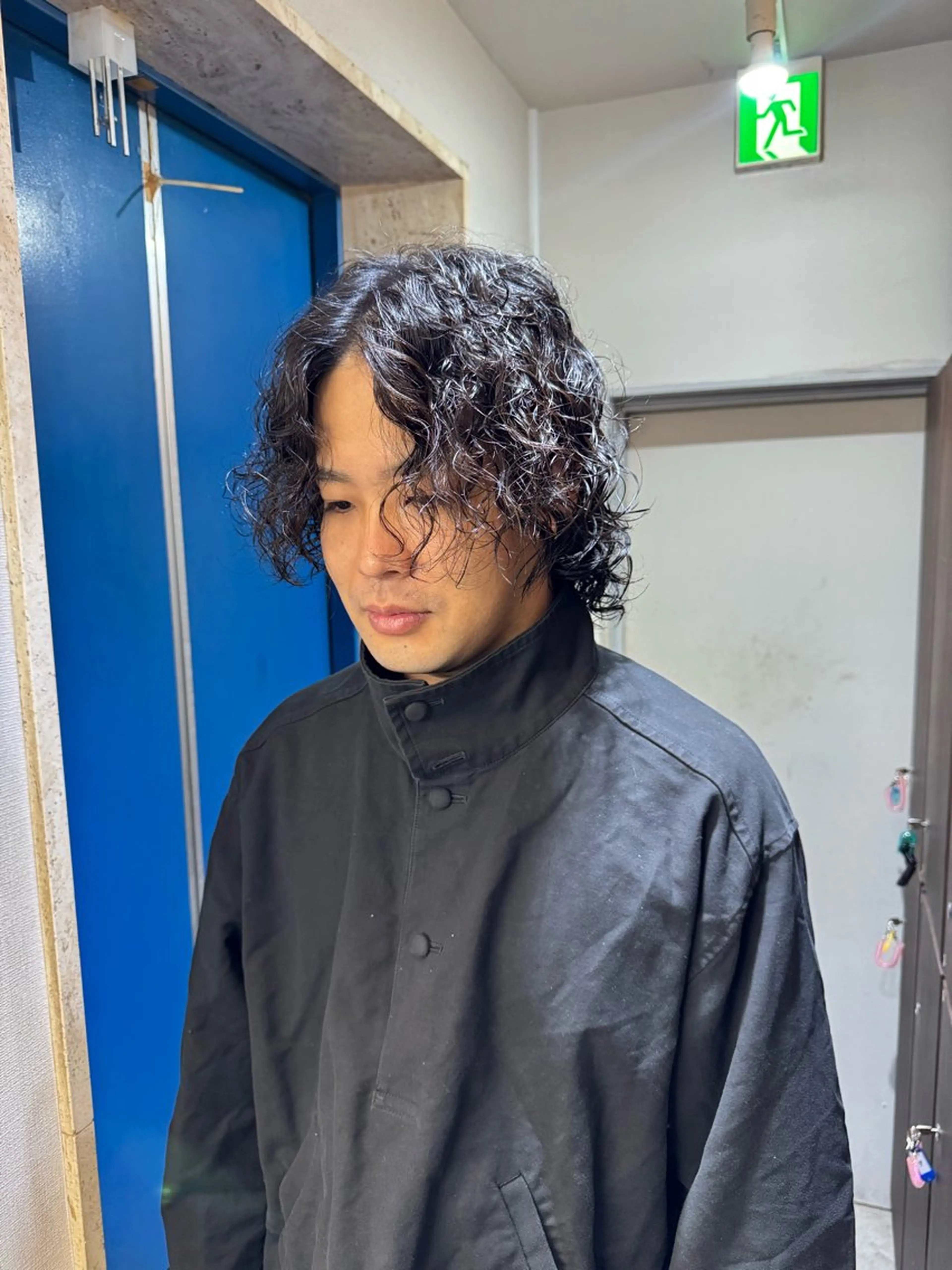 ミディアム カラー パーマ メンズ ミディアムパーマ メンズパーマ カット パーマ トリートメント メンズカット/メンズ ショート/Yutoのヘアスタイル