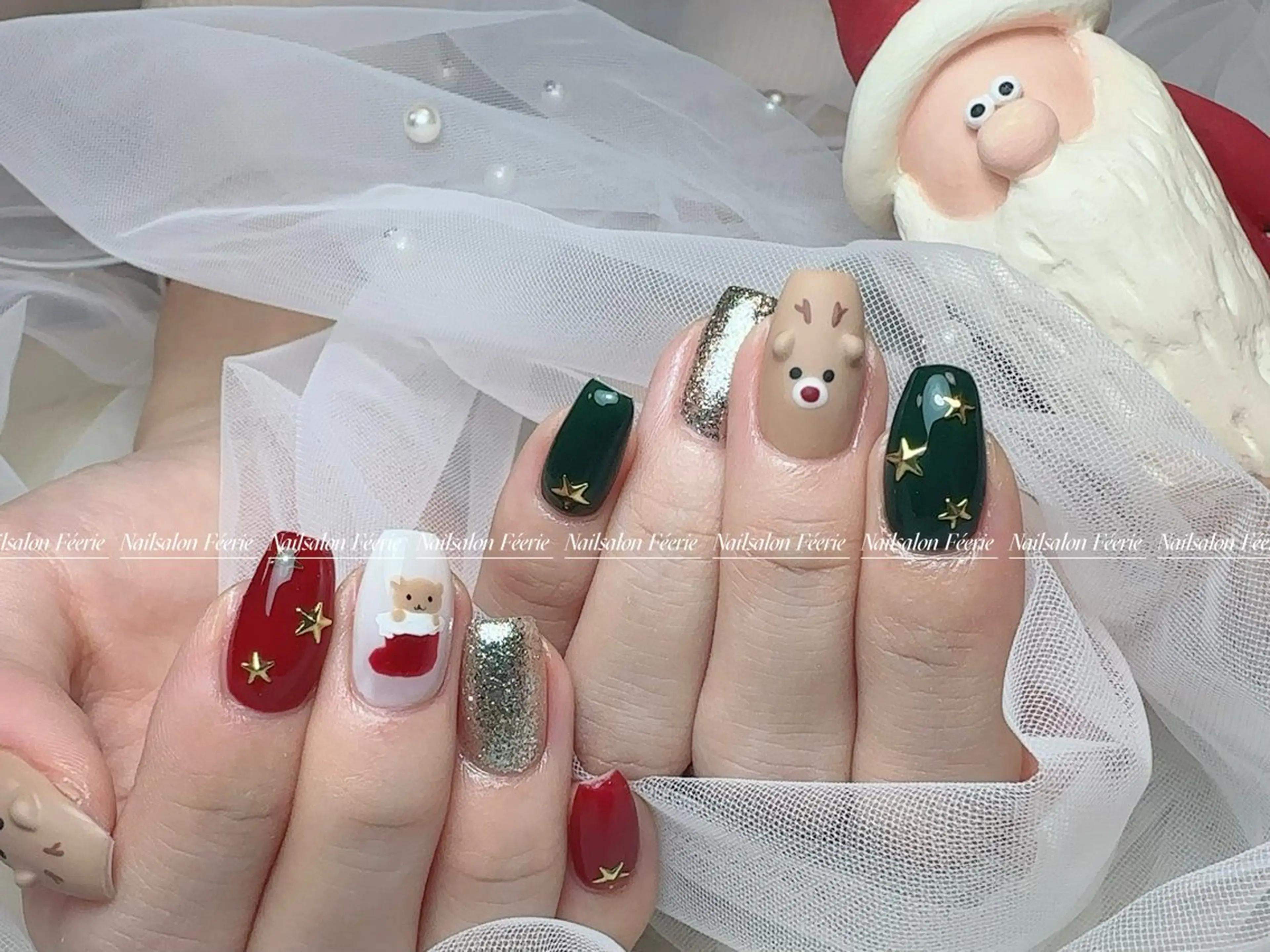 ネイル 成人式 長さ出し フットネイル フレンチネイル ジェルネイル ハンドネイル ハンドケア nail salon Feerieのネイルデザイン