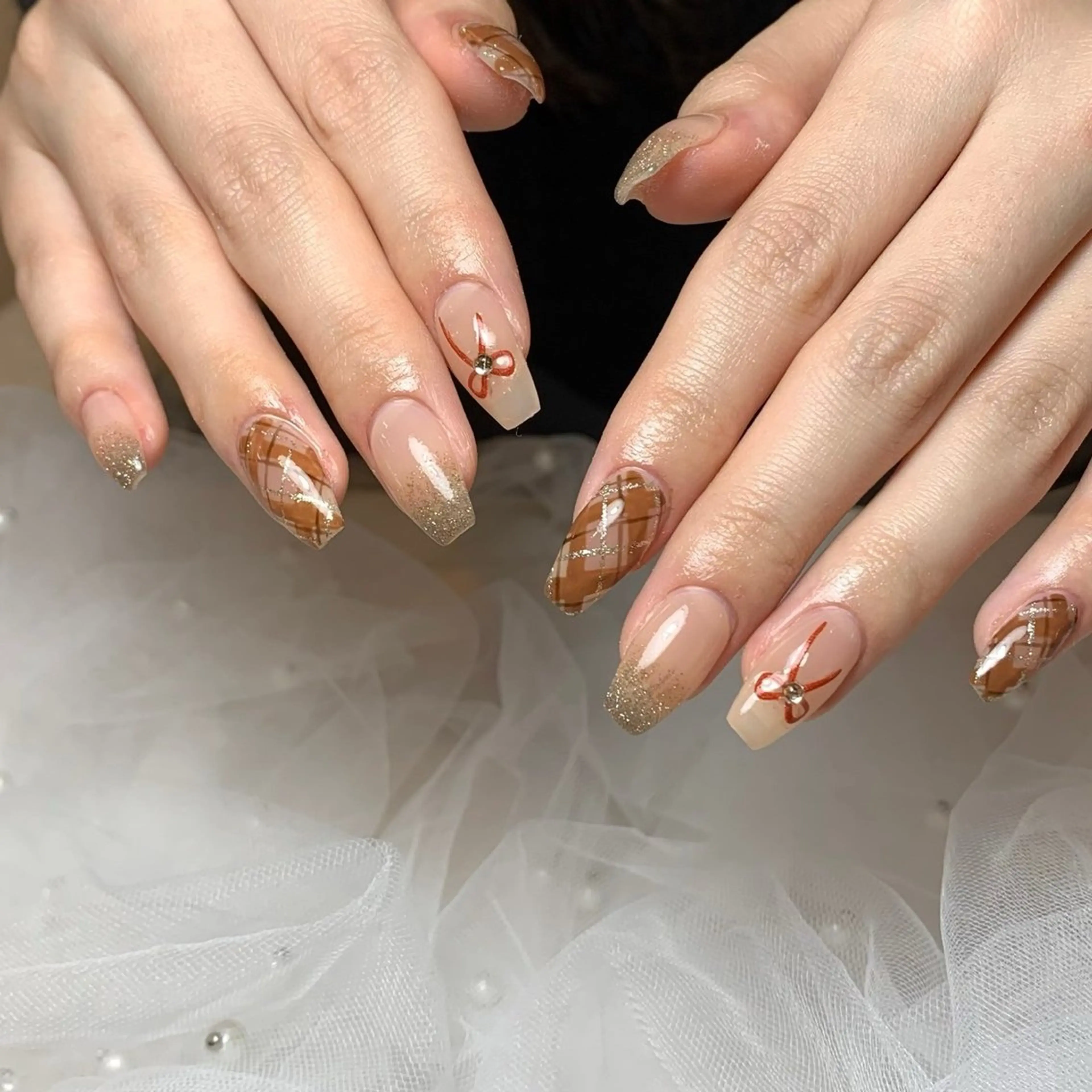ネイル リボン ハンドネイル Dig.nail ririaのネイルデザイン