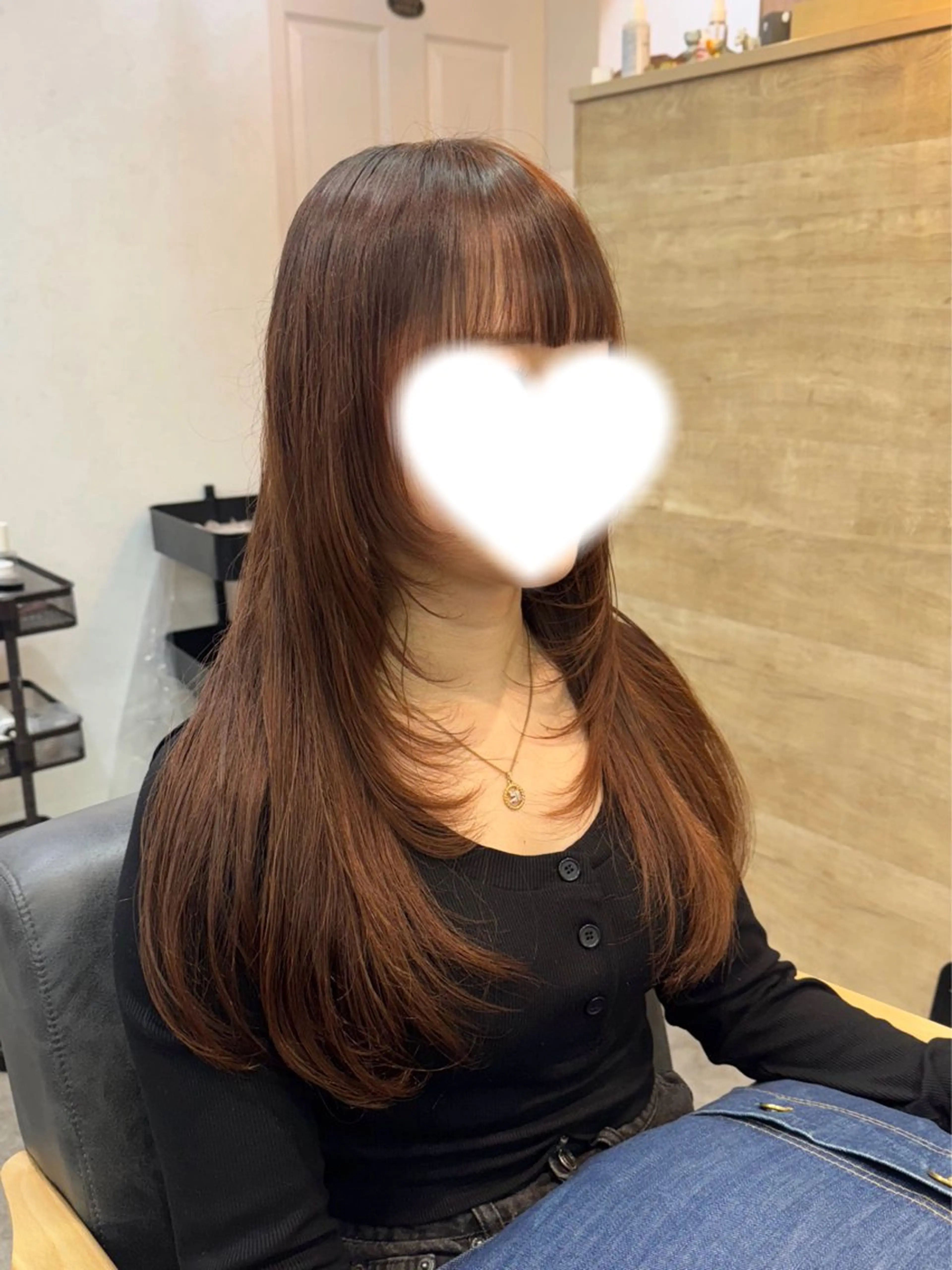 ロング カット 艶カラーヘアアレンジ 縮毛矯正🍓ひふみのヘアスタイル