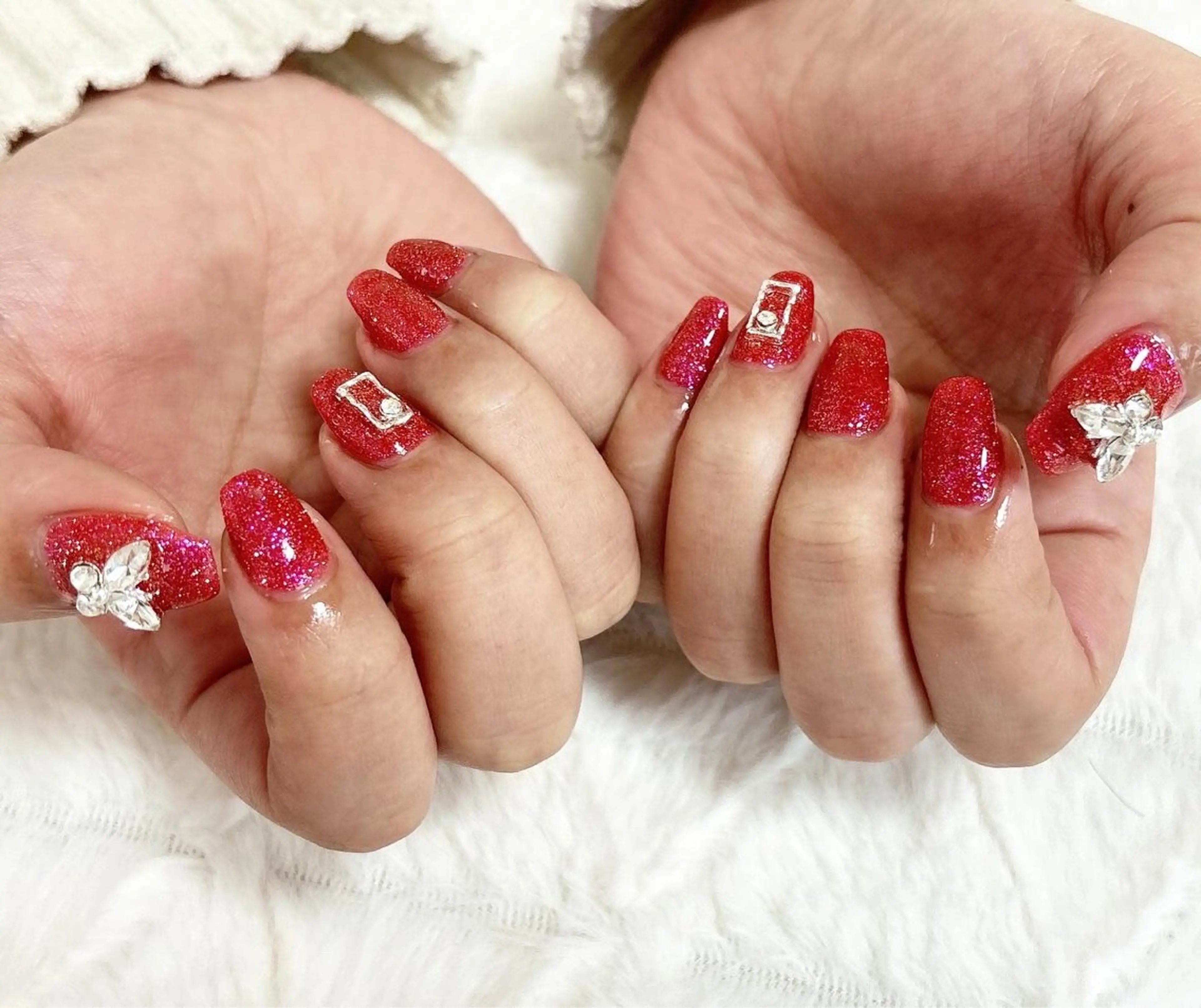 ネイル フラッシュネイル ラメ(グリッター) ワンカラーネイル nail salon はるりのネイルデザイン
