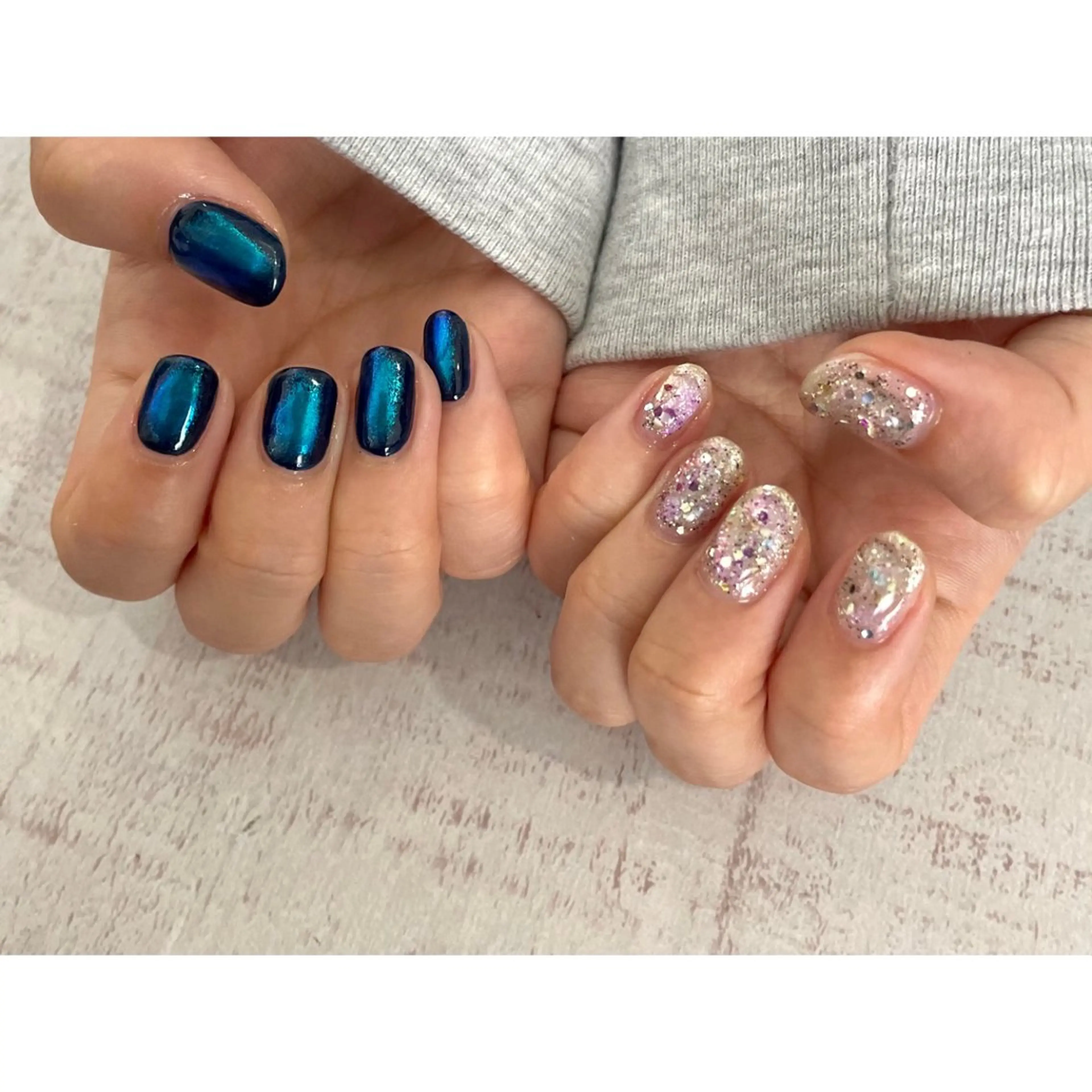 ネイル ホログラムネイル 𖡼 yumenoのネイルデザイン