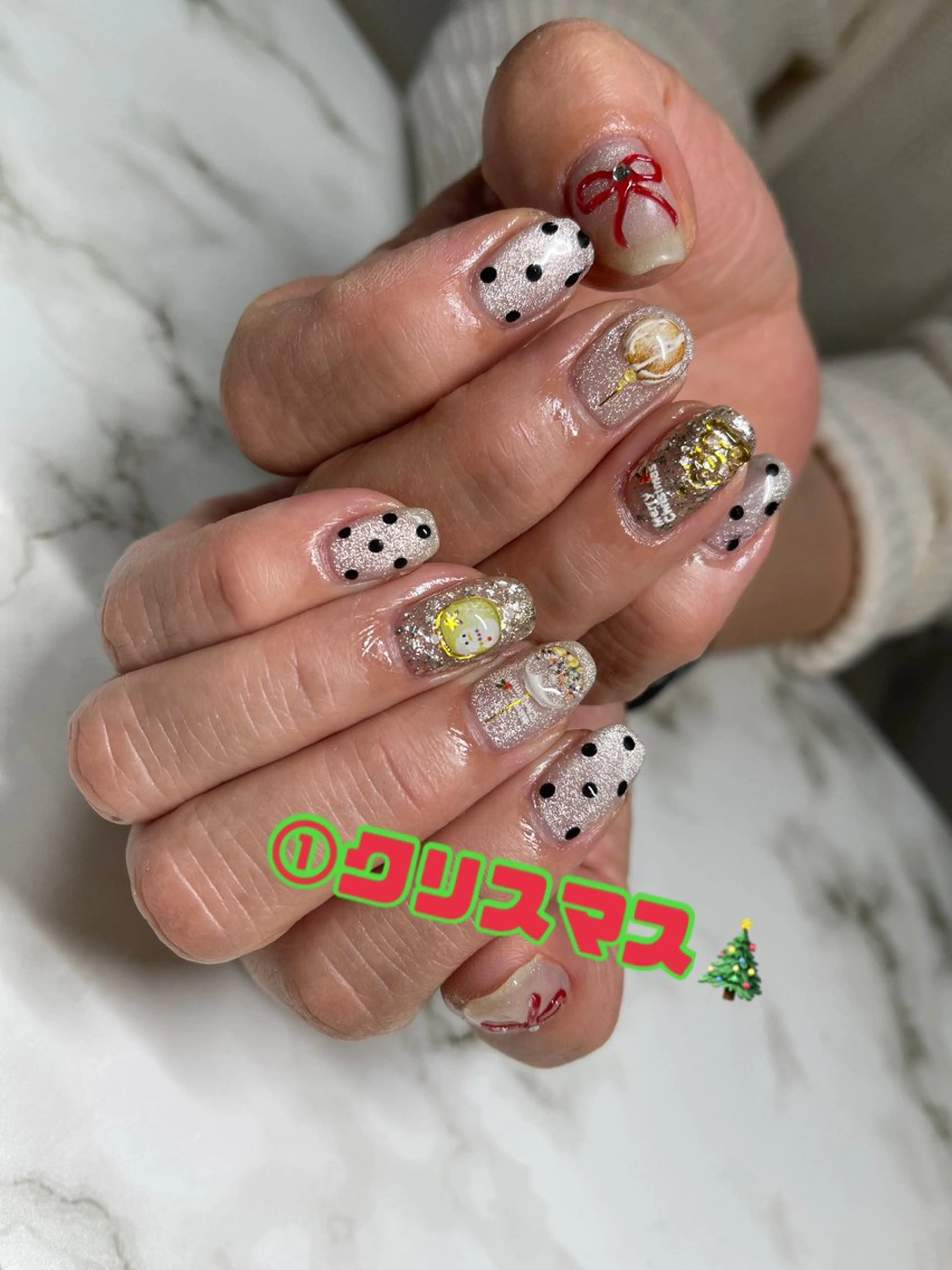ネイル 冬ネイル クリスマス ハンドネイル R@nail町田🫧所属・R@nail🫧町田 🫧らんのネイルデザイン