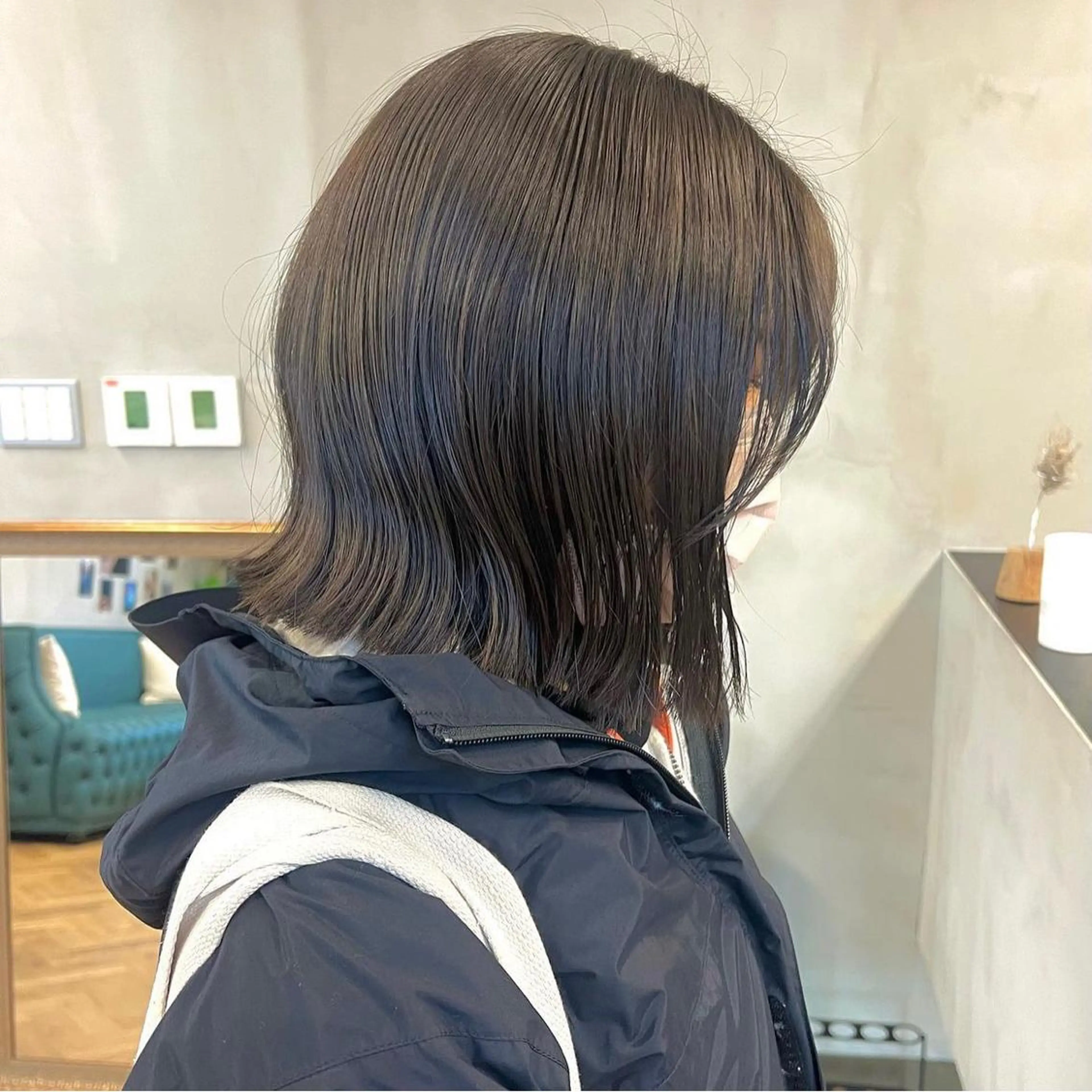 ミディアム カラー パーマ ヘアアレンジ メンズ キッズ ネイル マツエク・マツパ アイブロウ ボブ スクエアネイル EMANON梅田店所属・前川 朋香のヘアスタイル