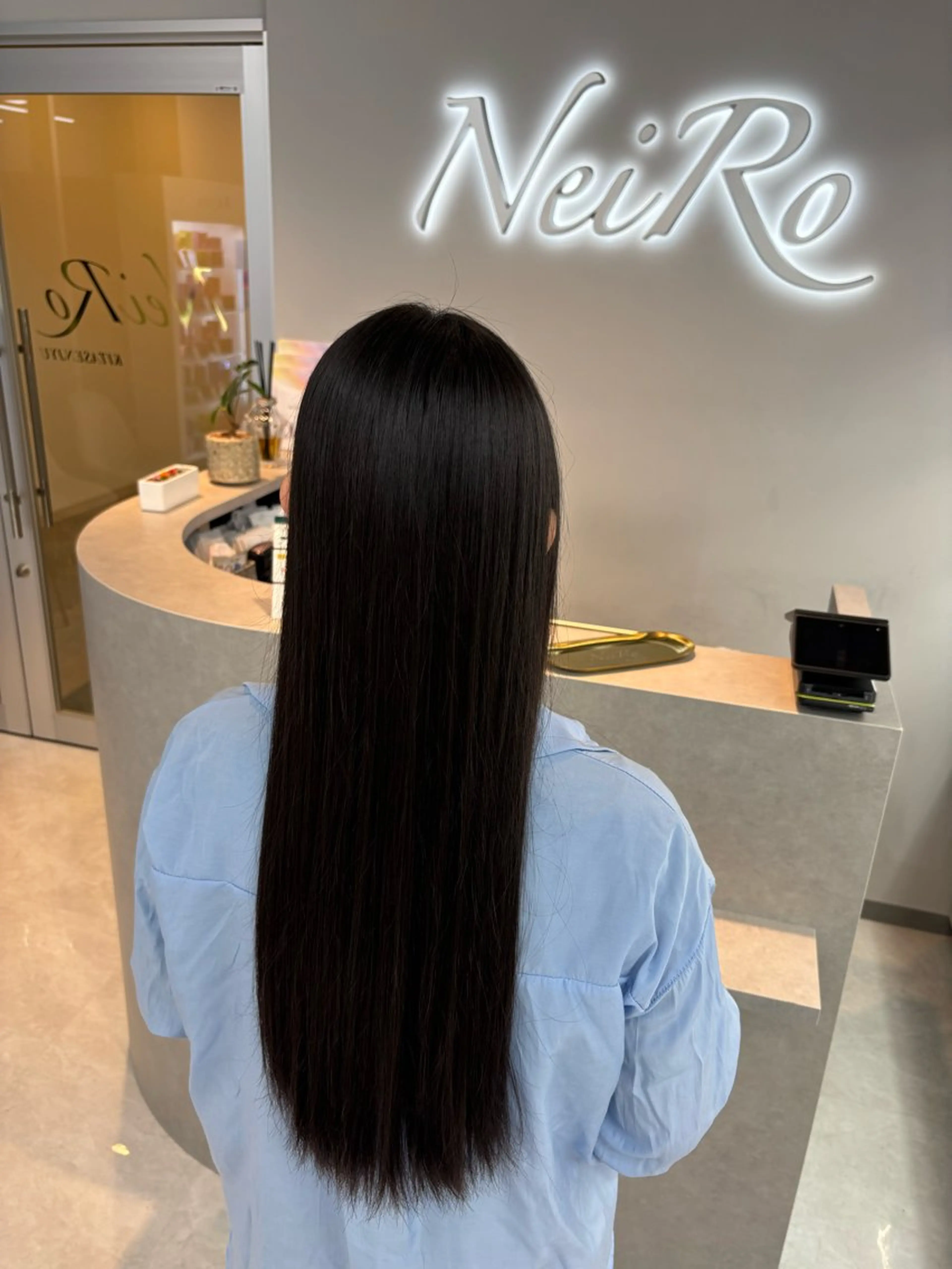 ロング 縮毛矯正 ヒメザキ ユリのヘアスタイル