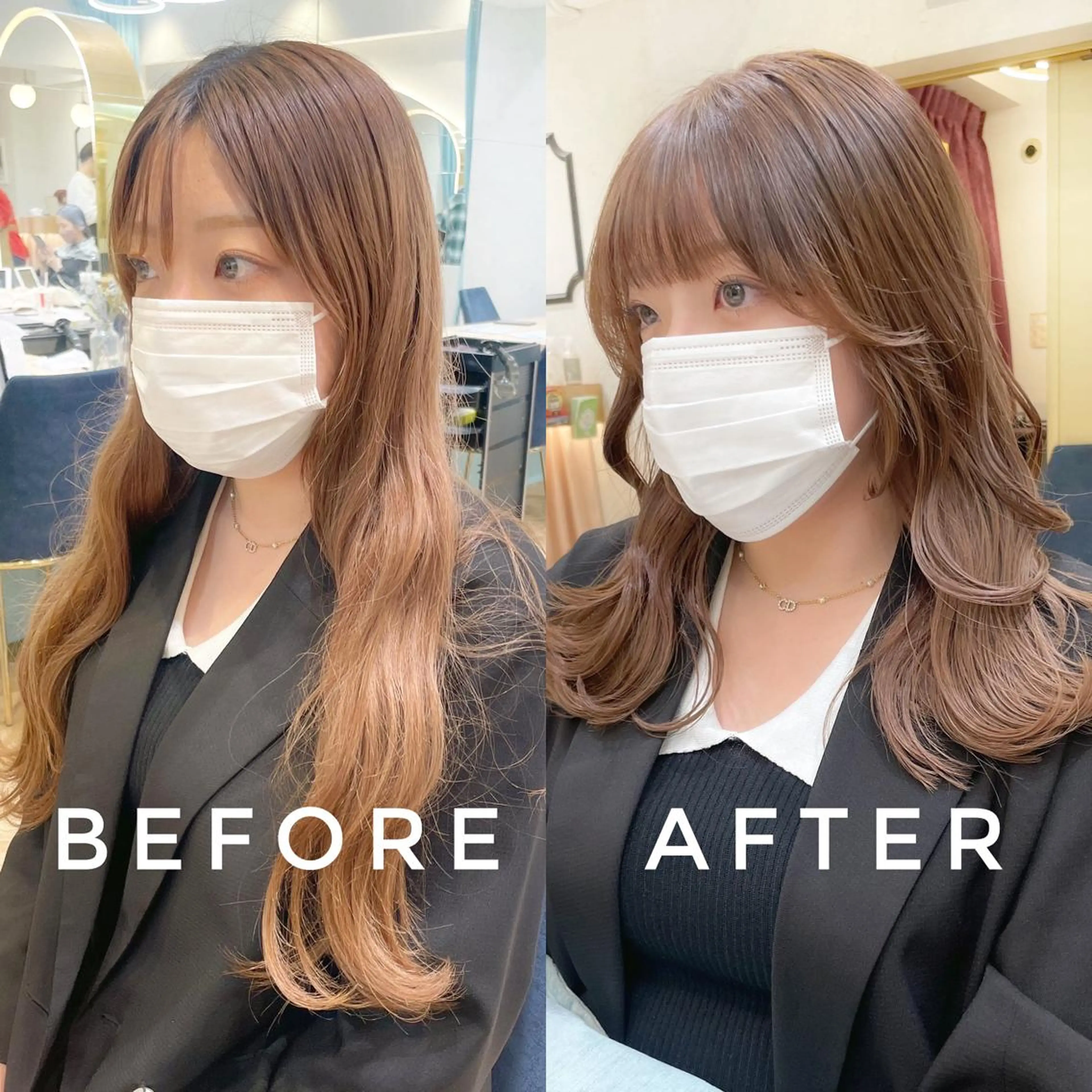 セミロング カット ヘアカラー トリートメント レイヤー/くびれヘア /野崎華代のヘアスタイル