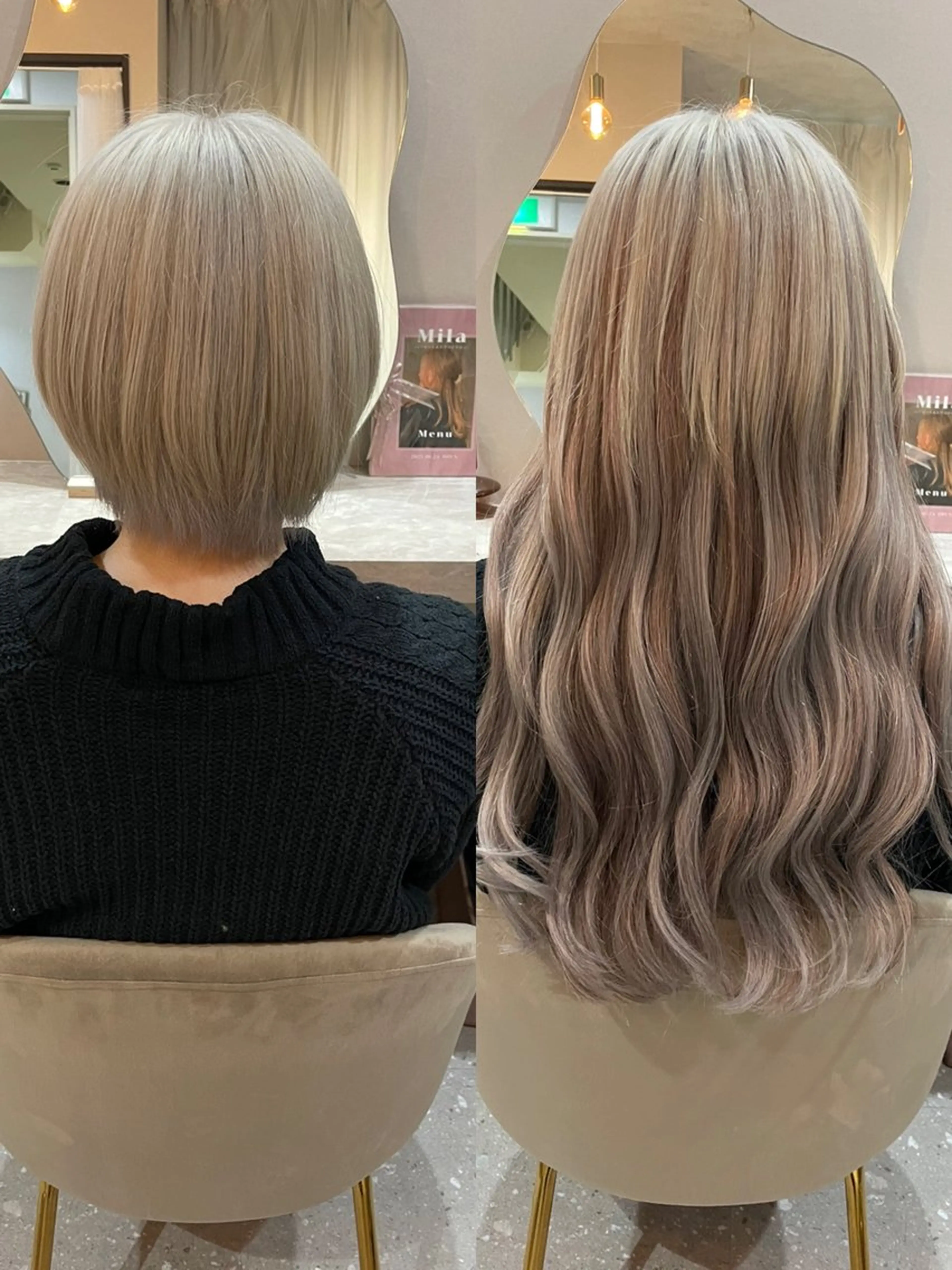ロング ハイライト レイヤーカット エクステ エクステ＆ヘアセット Milaのヘアスタイル