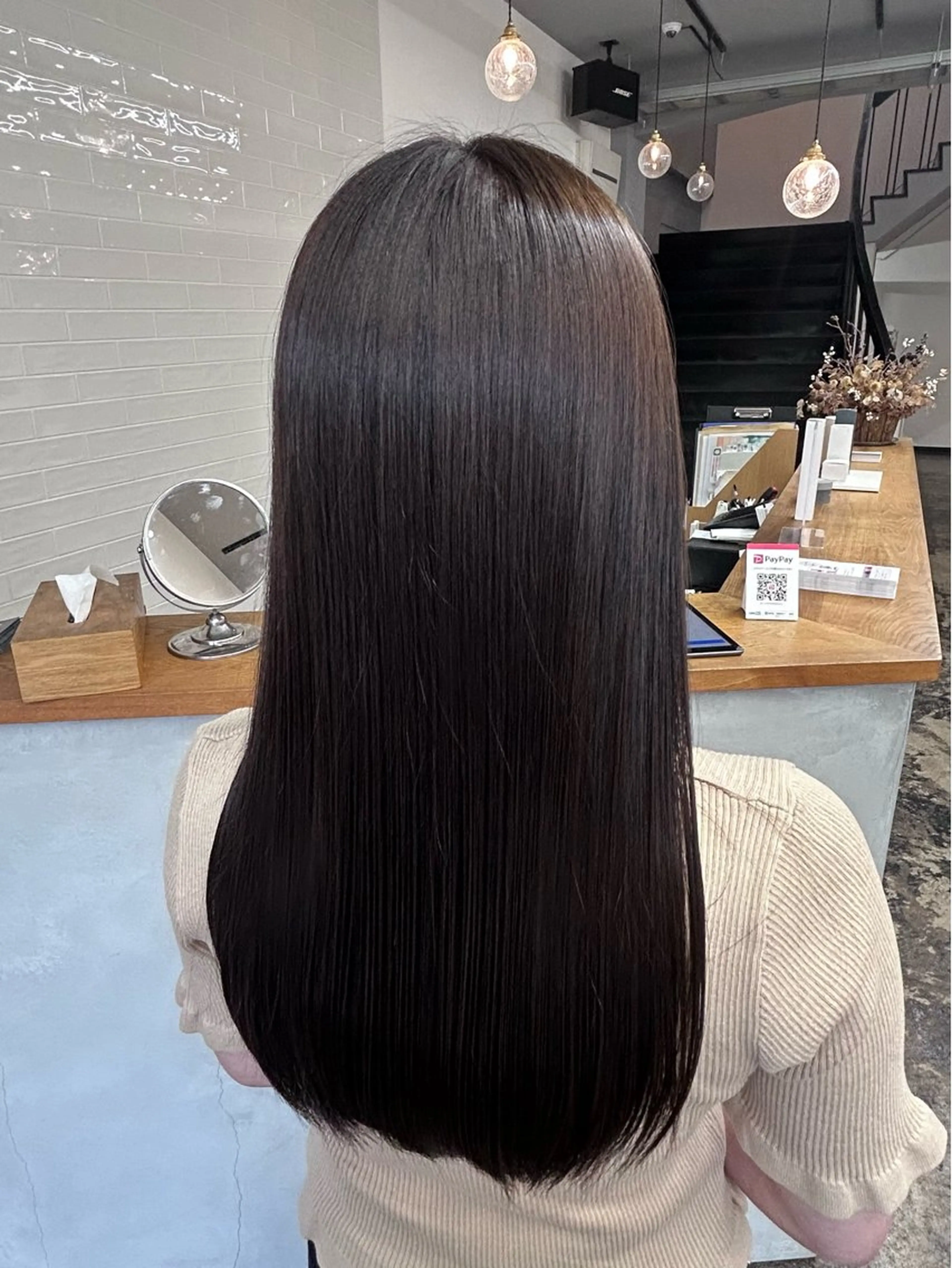 セミロング カラー ブラウンカラー オレンジ 髪質改善 ヘアカラー トリートメント sol. ayakaのヘアスタイル