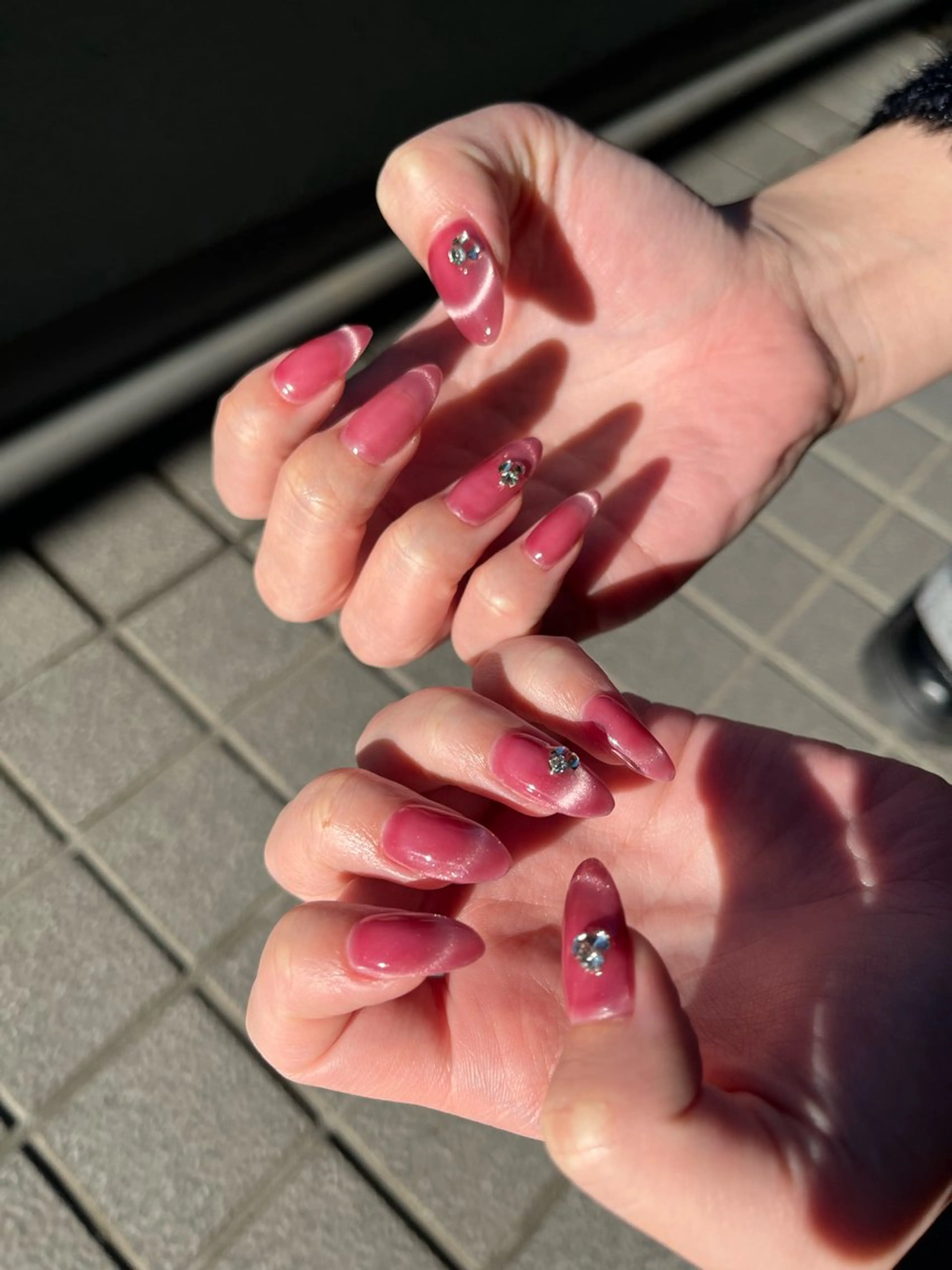 ネイル フレンチネイル キラキラネイル マグネットネイル マグネットフレンチ ストーンネイル janma.nail ✳︎akiのネイルデザイン