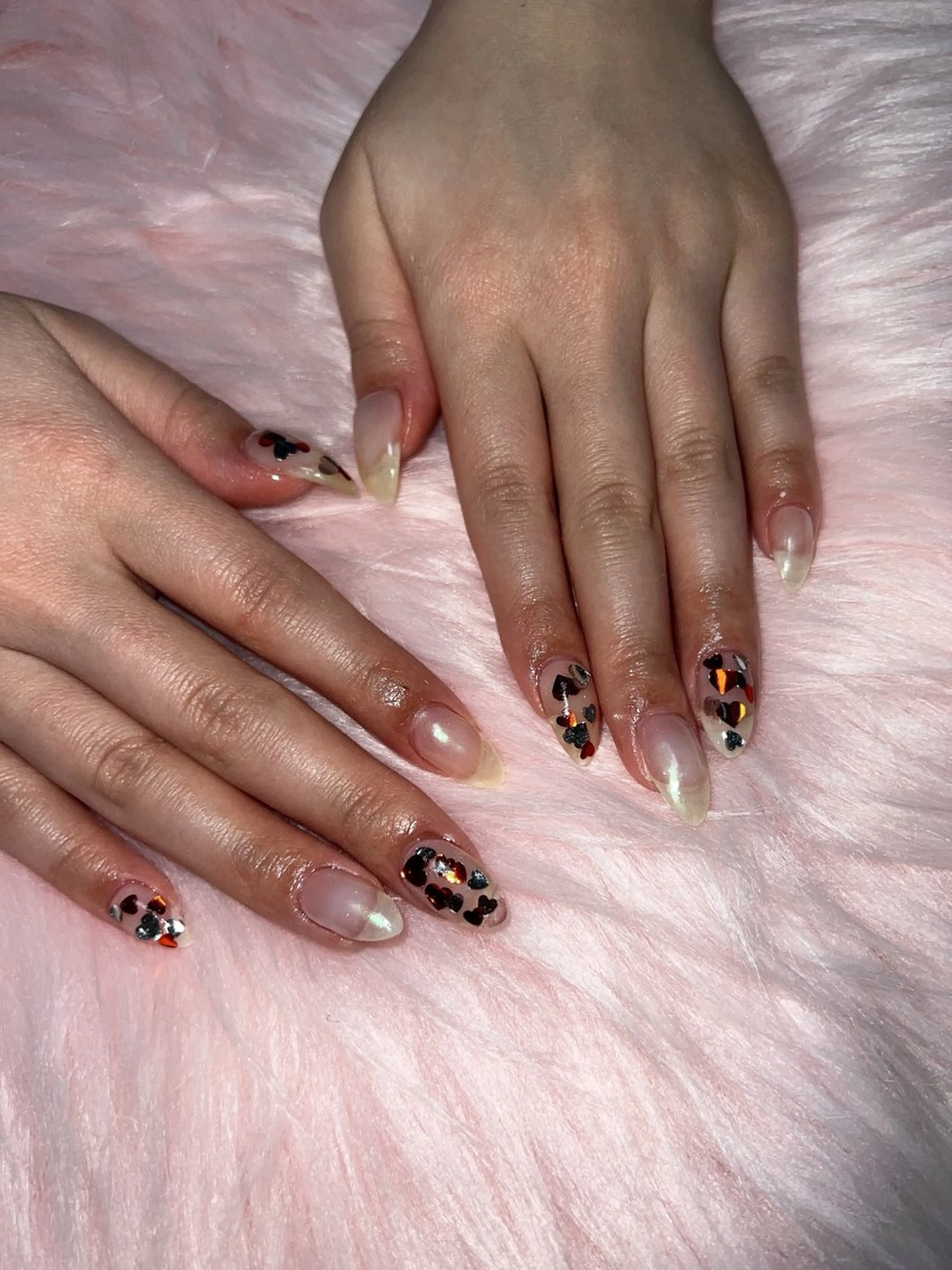 ネイル オーロラネイル ハート coco nailのネイルデザイン