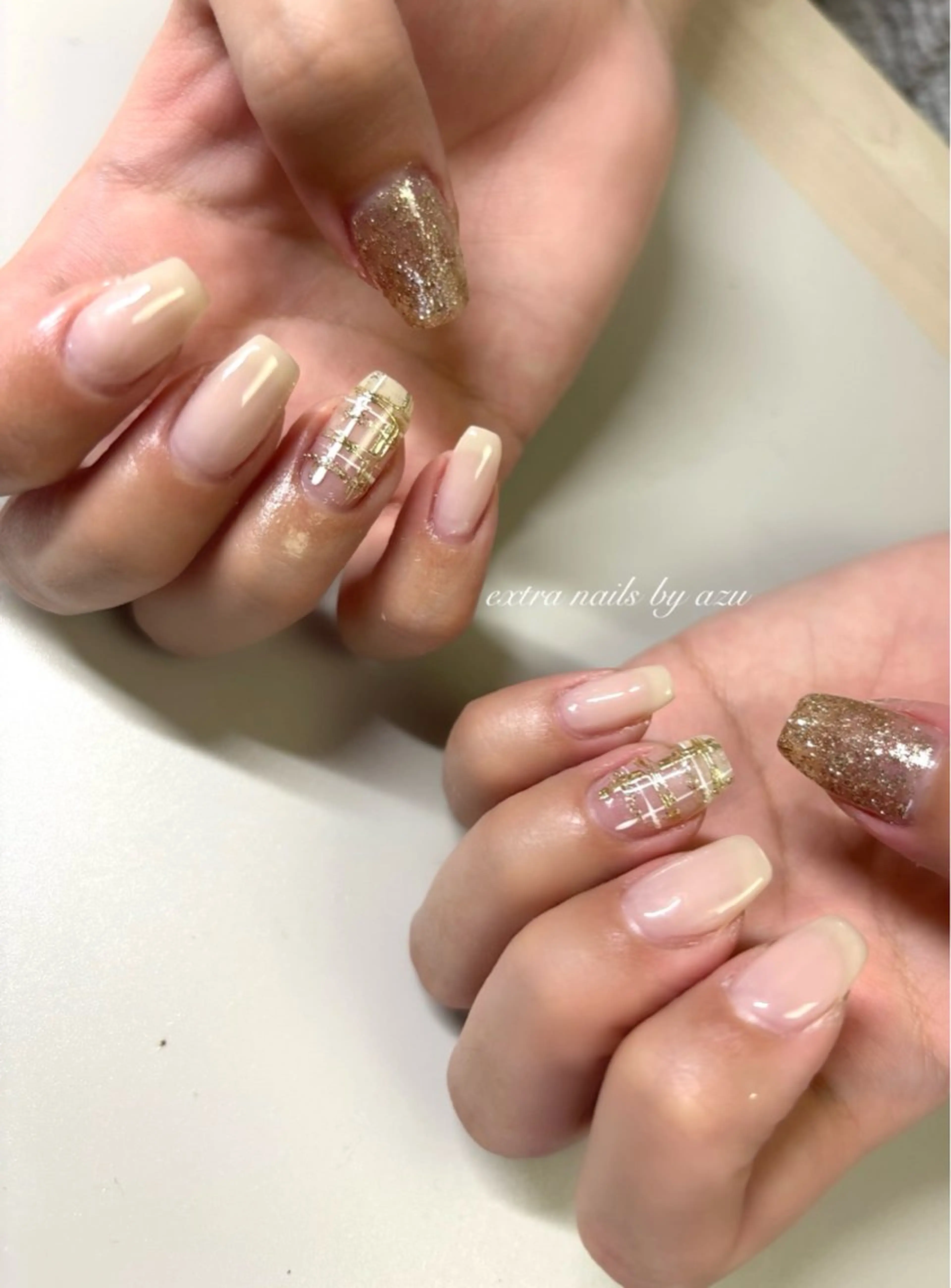 ネイル クリアネイル オフィスネイル ハンドネイル extranails /wax　azuのネイルデザイン