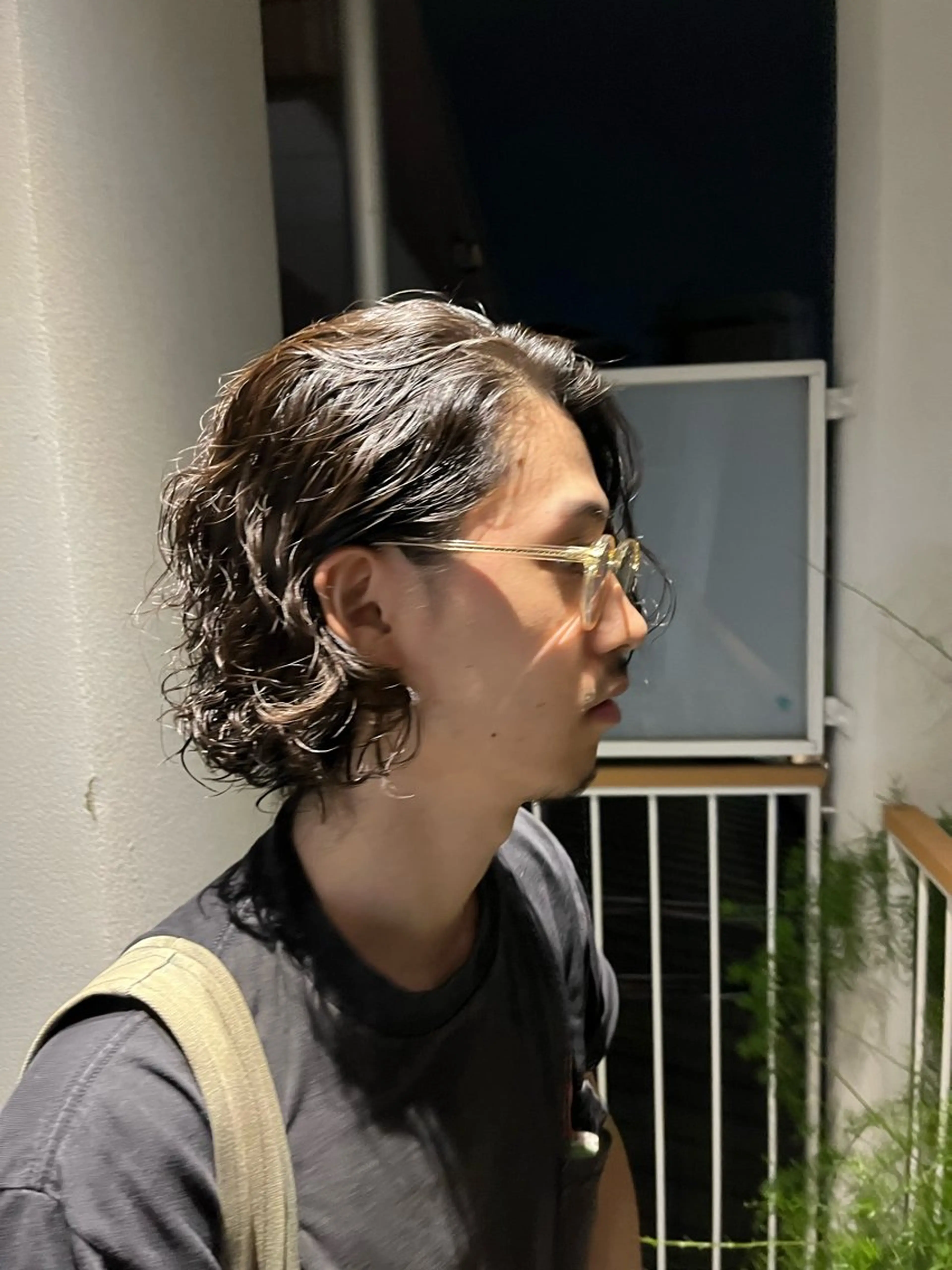 ミディアム パーマ メンズ ミディアムパーマ メンズパーマ ボブ メンズカット メンズパーマヤマザキのヘアスタイル