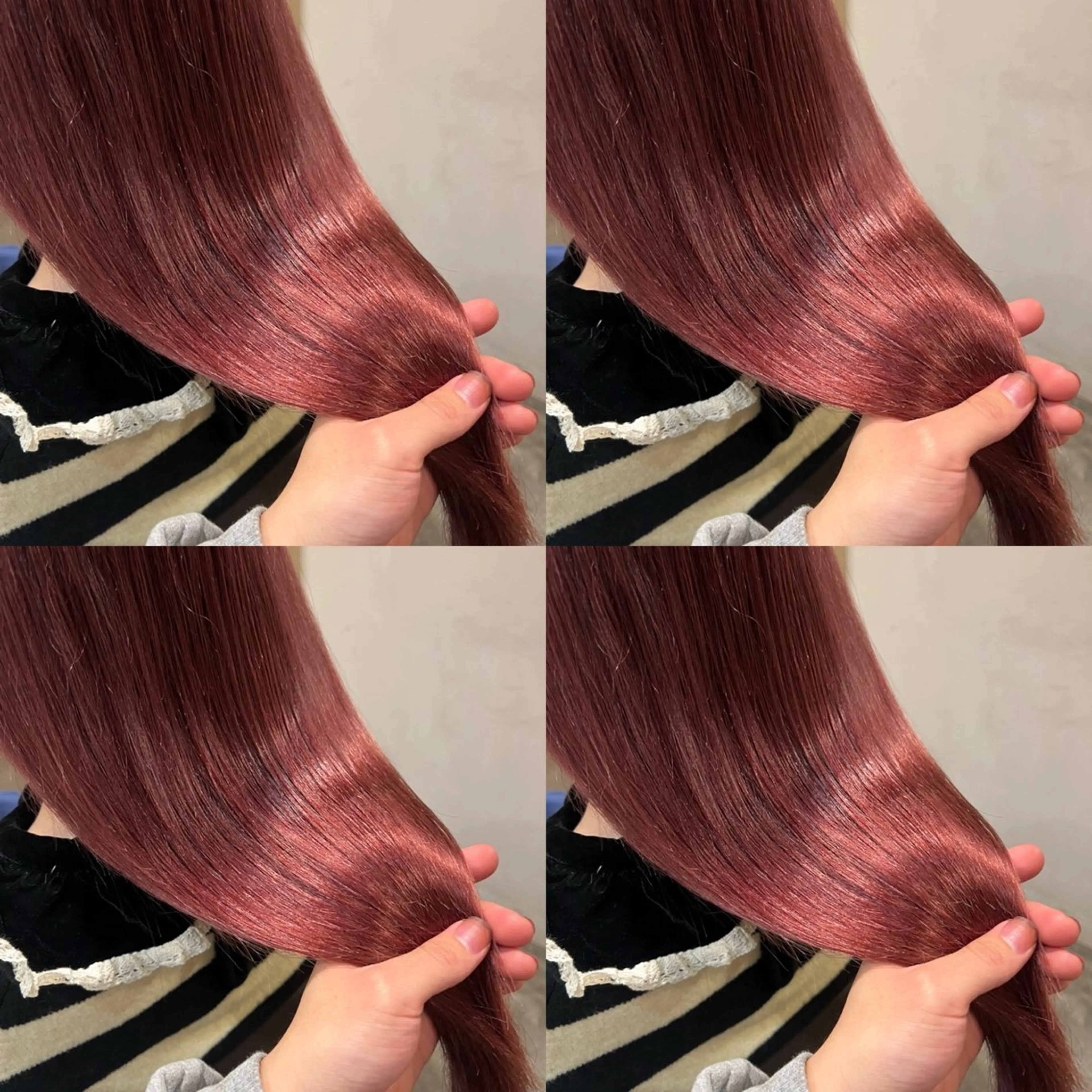 ロング カラー ボルドーカラー 髪質改善 カット ヘアカラー トリートメント 韓国レイヤー ×髪質改善✨純大のヘアスタイル