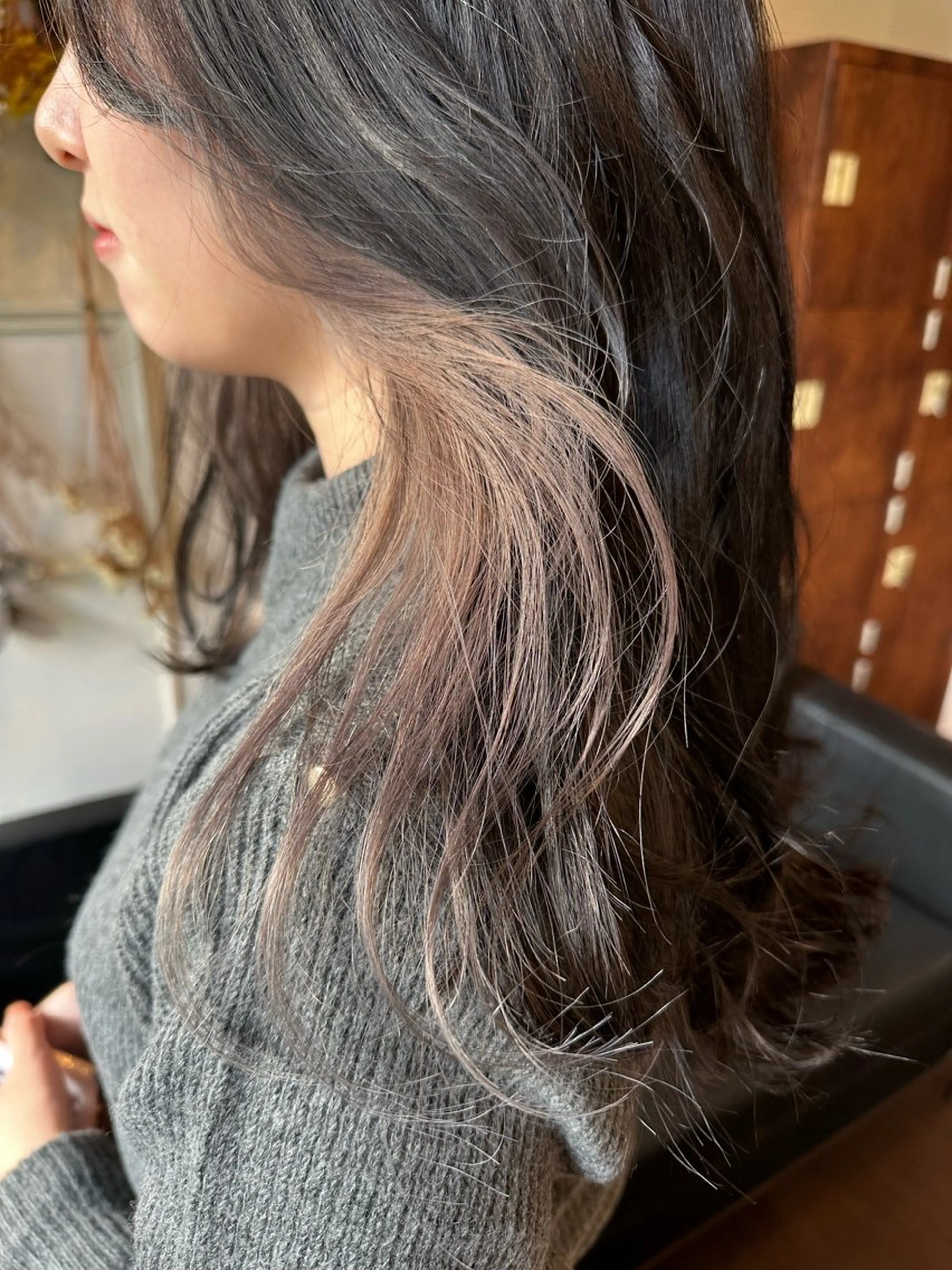 ロング カラー グレージュ インナーカラー ヘアカラー Glanzhair 🫧‪菊池柊真🫧のヘアスタイル