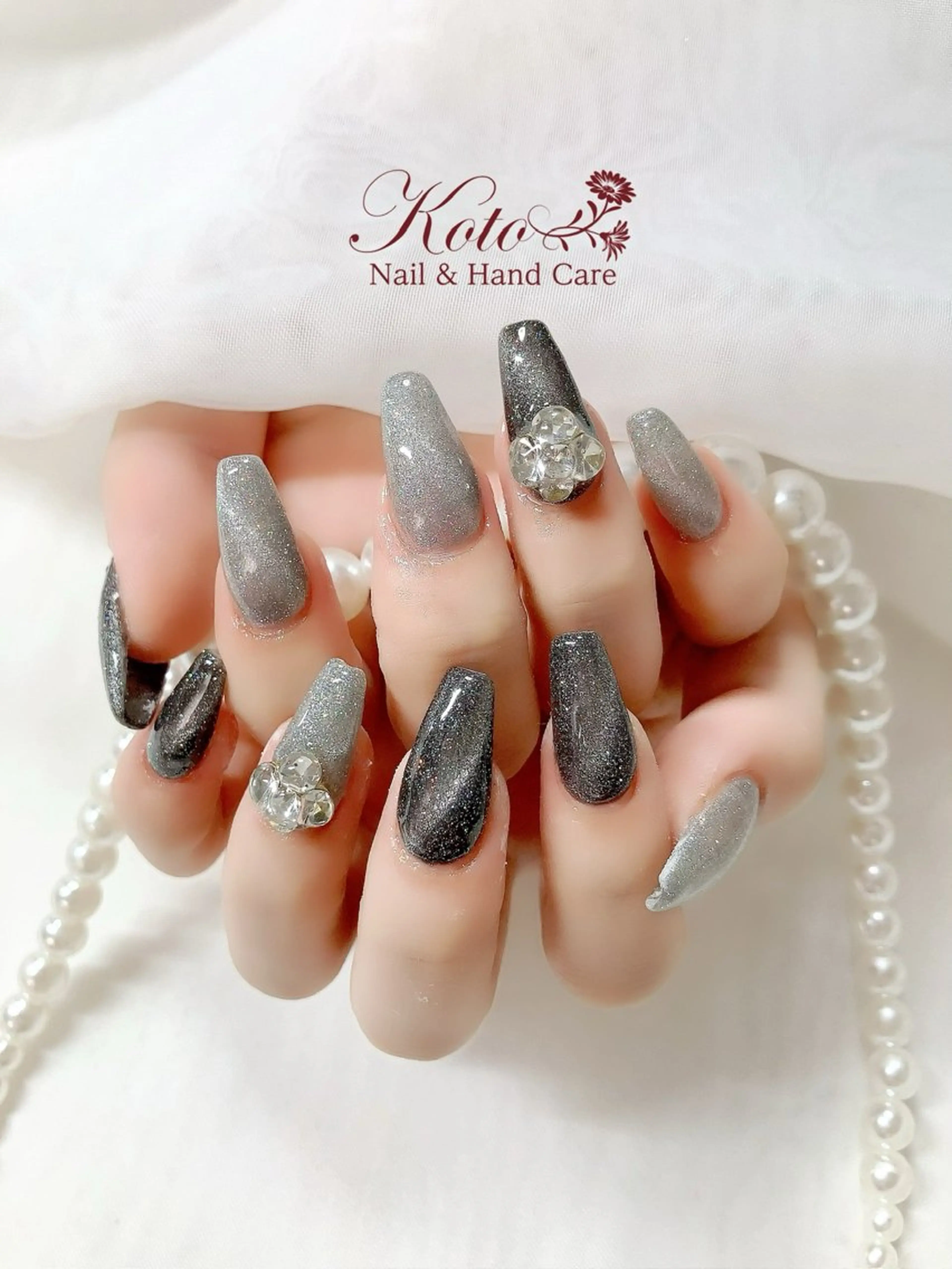 ネイル 長さ出し ジェルネイル マグネットネイル 持ち込み ニュアンスネイル ハンドネイル Nail Salon KOTOのネイルデザイン