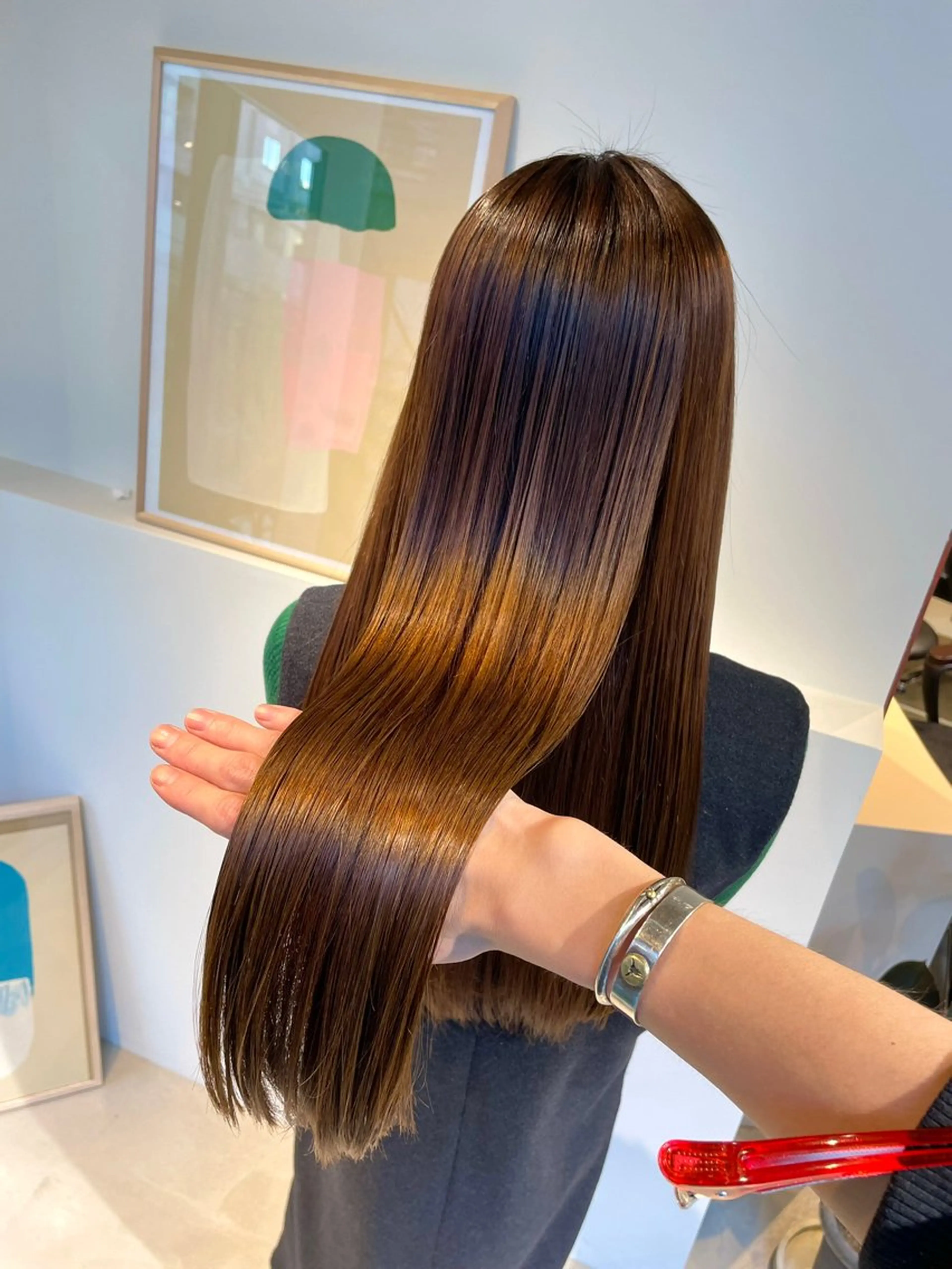 ロング パーマ アッシュ ボブ 髪質改善 レイヤーカット ロング eto所属・髪質改善スペシャリス ト長尾勇弥/梅田中津のヘアスタイル