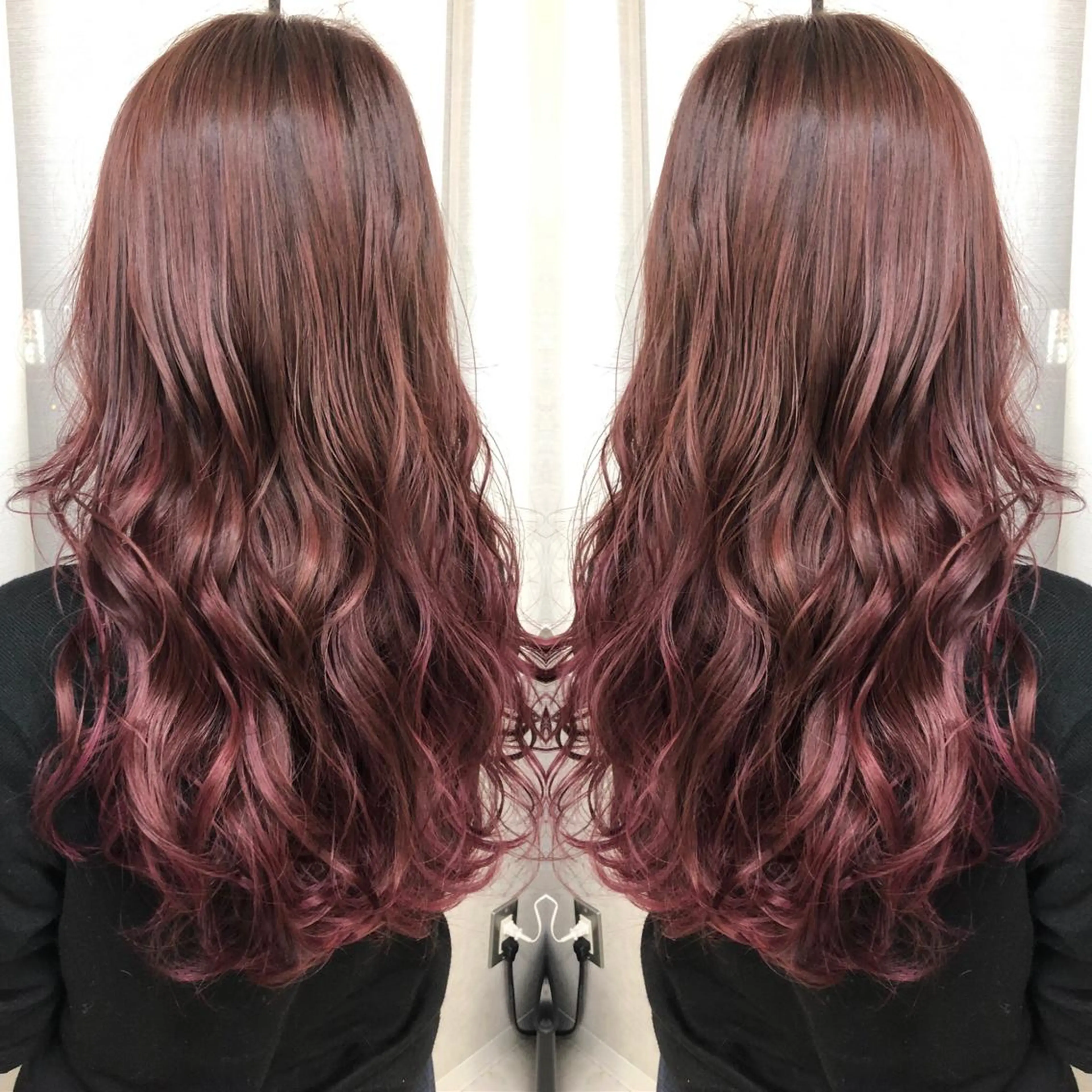 ロング カラー グラデーションカラー ピンクカラー トリートメント カット ヘアカラー トリートメント 天野 涼のヘアスタイル