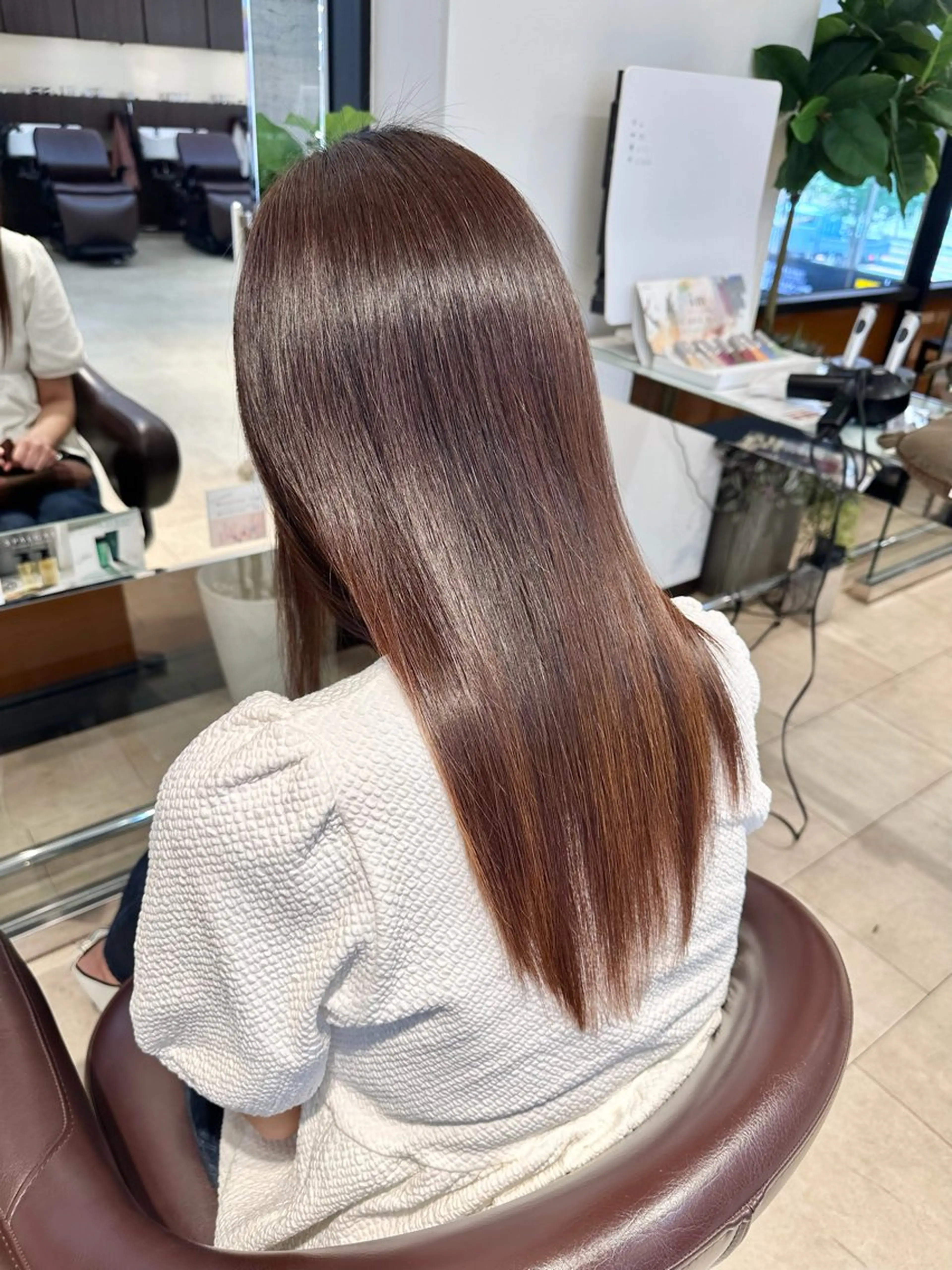 ロング カット 縮毛矯正 TAYA大阪上本町所属・十場【髪質改善】 【ダブルカラー】のヘアスタイル