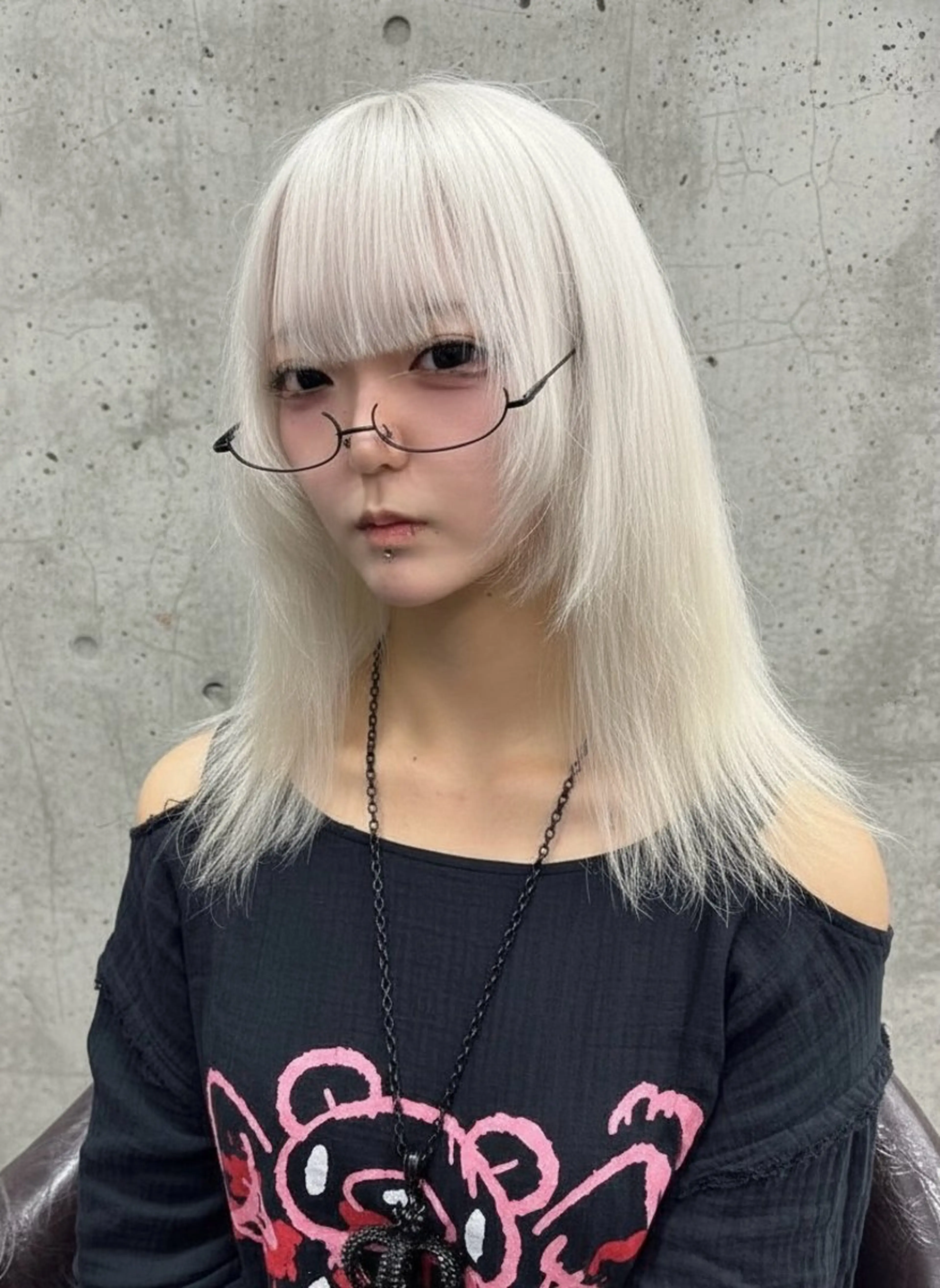 セミロング カラー ヘアカラー ホワイト/店長/カラ ー講師/錦糸町/岩崎のヘアスタイル