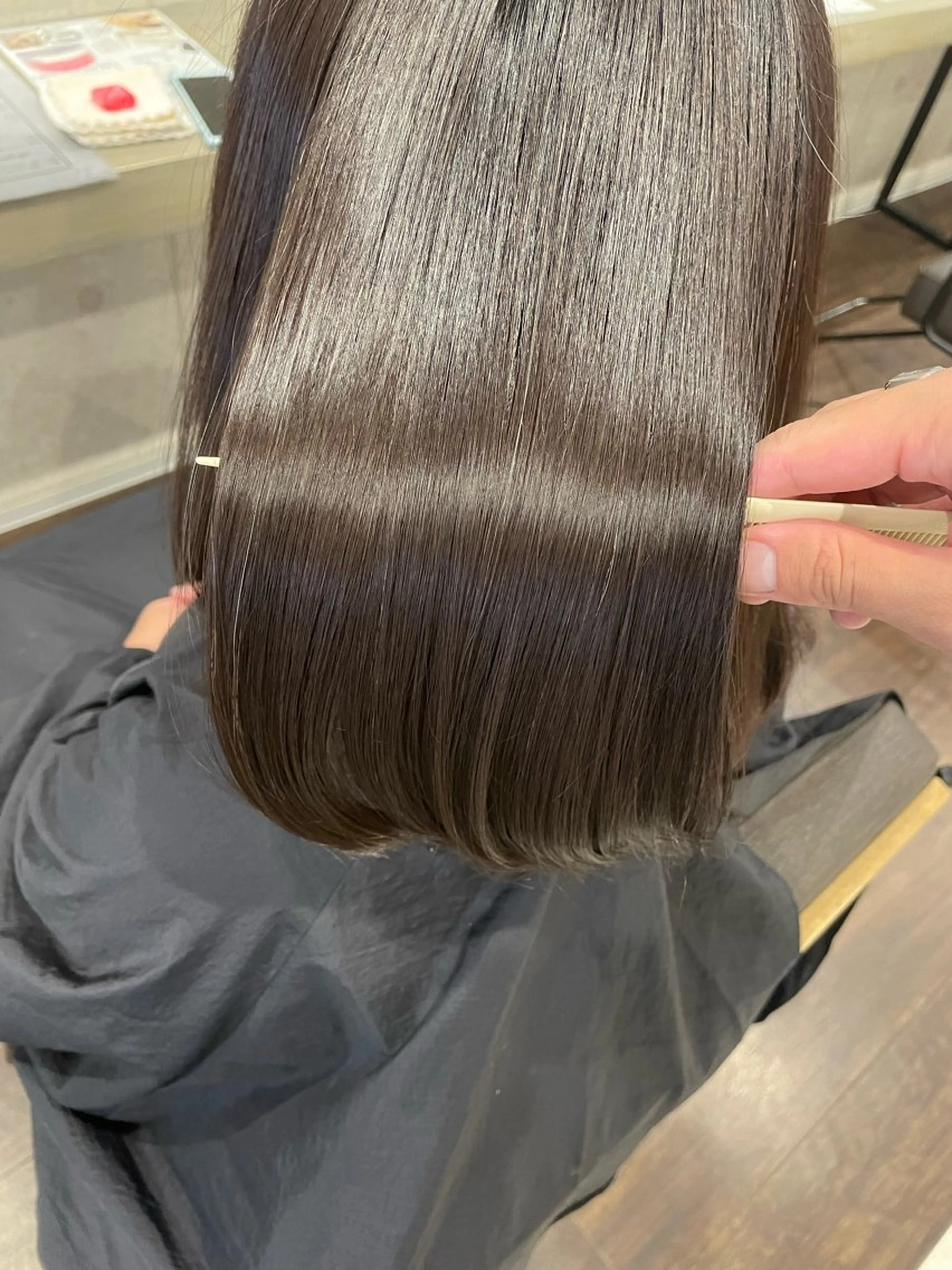 セミロング ヘアアレンジ 縮毛矯正 en所属・金森 斗夢のヘアスタイル